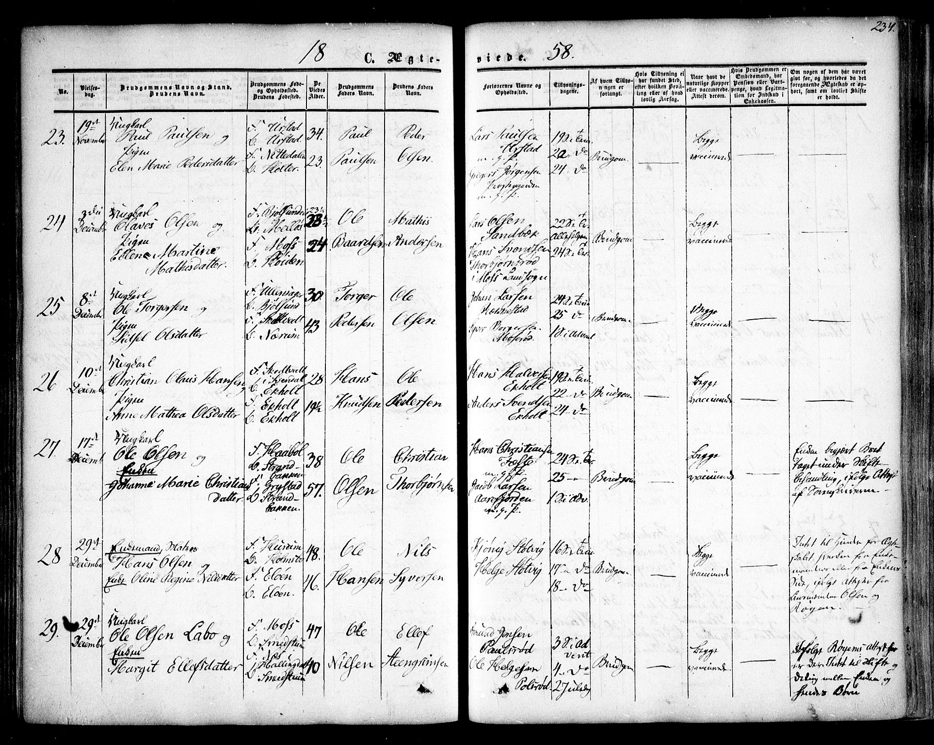 Rygge prestekontor Kirkebøker, SAO/A-10084b/F/Fa/L0005: Parish register (official) no. 5, 1852-1871, p. 234