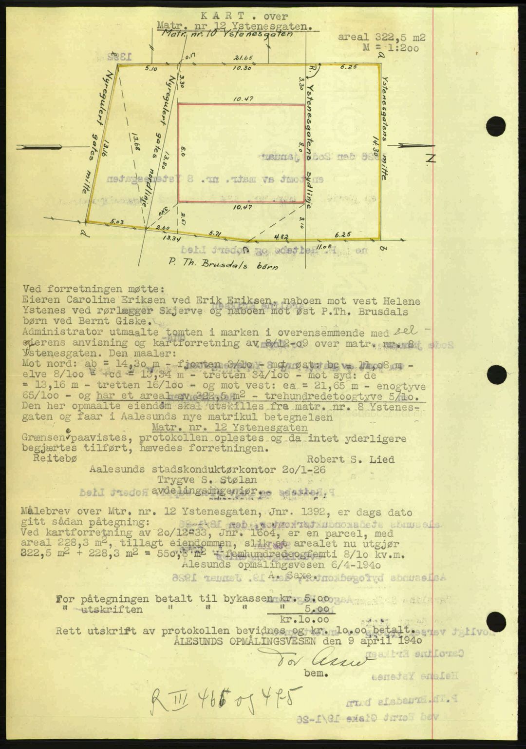 Ålesund byfogd, AV/SAT-A-4384: Mortgage book no. 34 II, 1938-1940, Diary no: : 553/1940