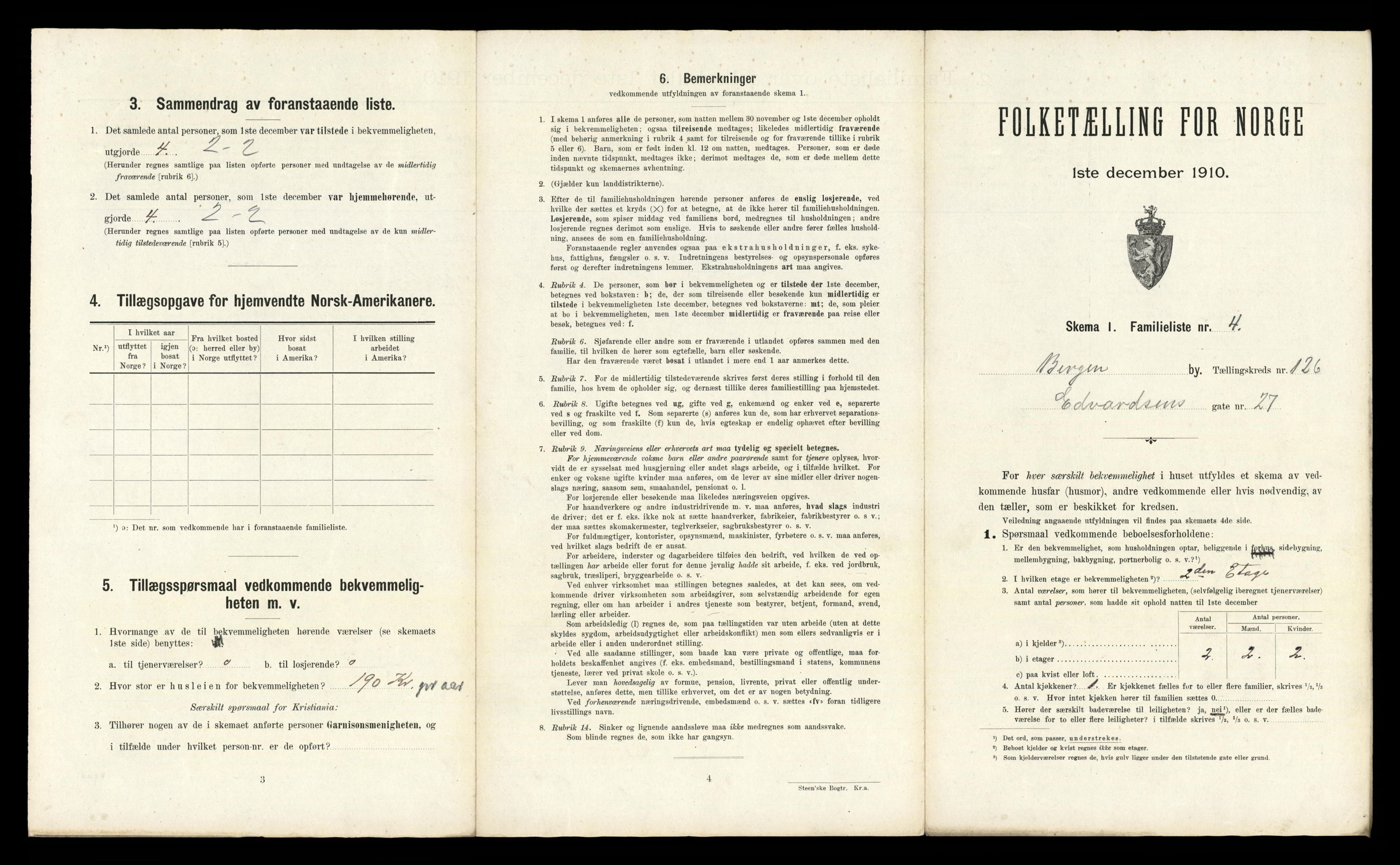 RA, 1910 census for Bergen, 1910, p. 43155