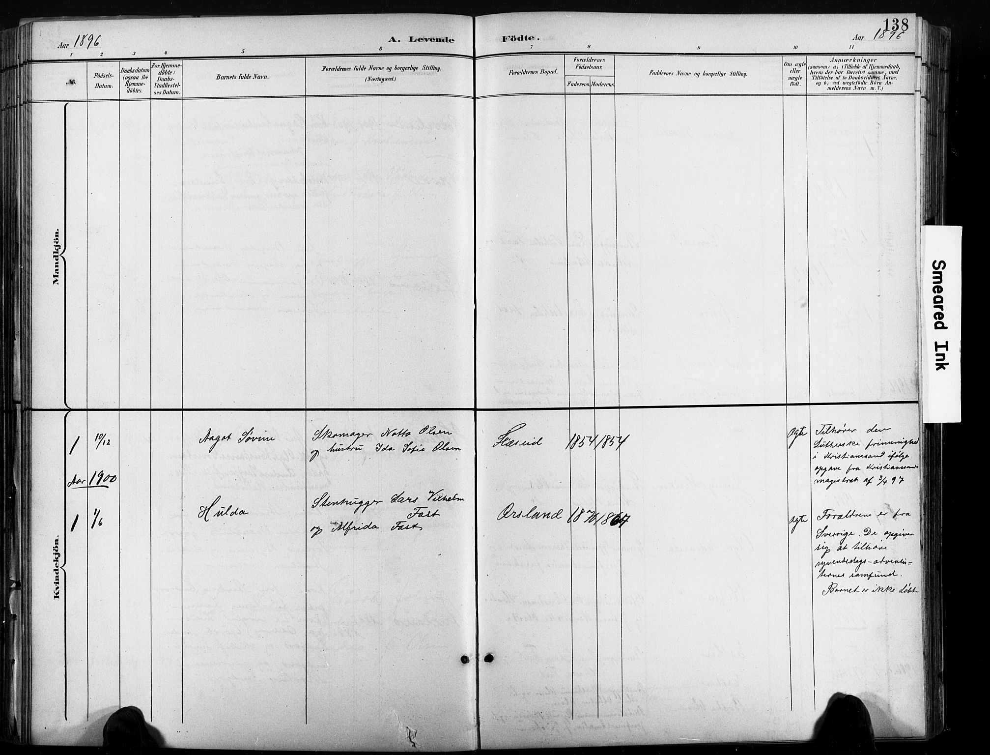 Høvåg sokneprestkontor, AV/SAK-1111-0025/F/Fb/L0005: Parish register (copy) no. B 5, 1898-1929, p. 138