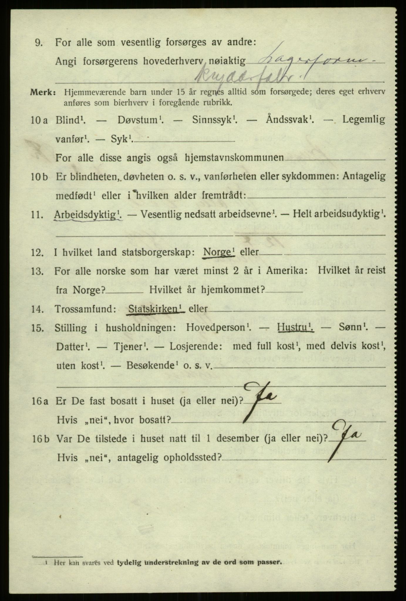 SAB, 1920 census for Bergen, 1920, p. 153127