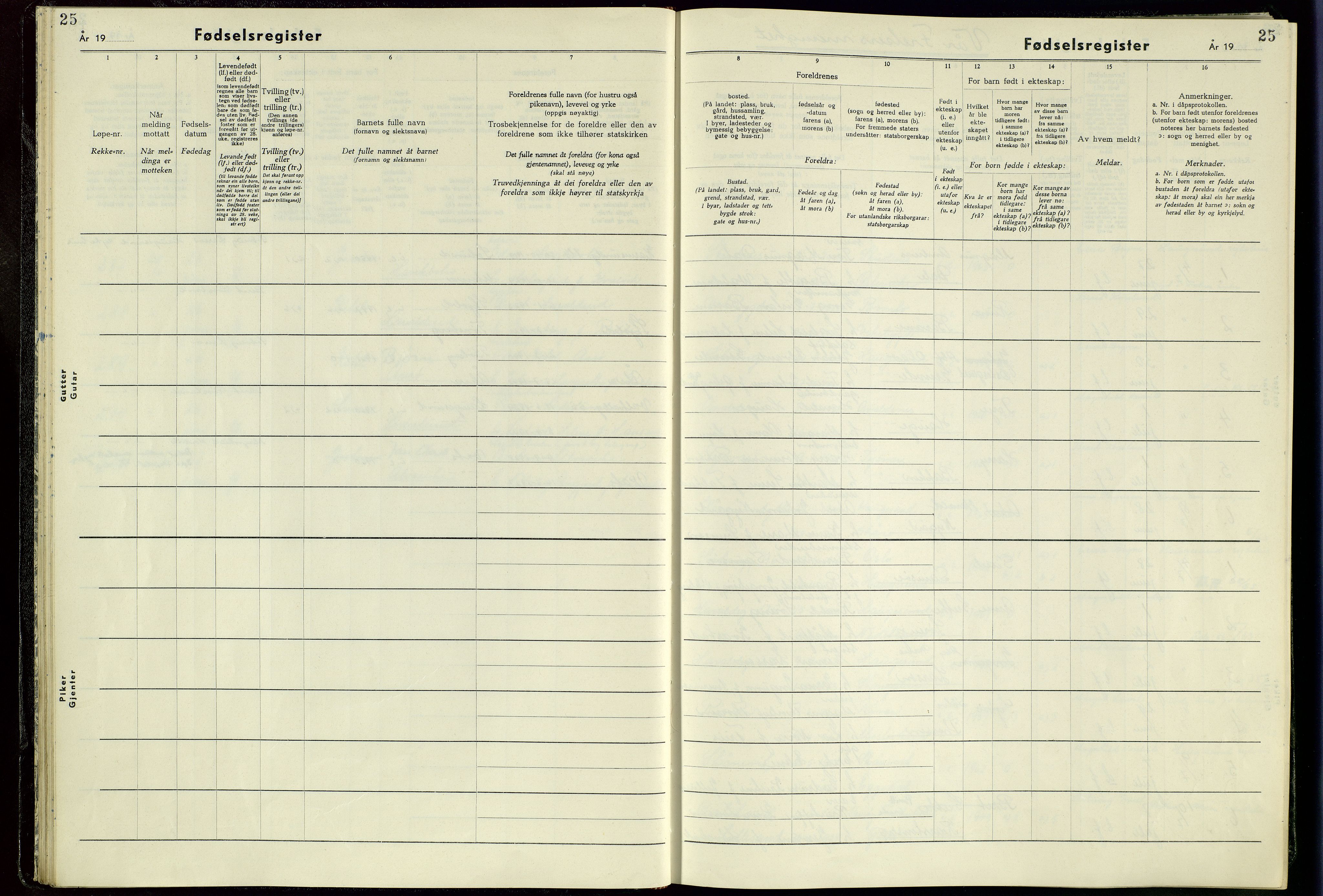 Vår Frelser sokneprestkontor, SAST/A -101860/I/Id/L0002: Birth register no. 2, 1963-1965, p. 25