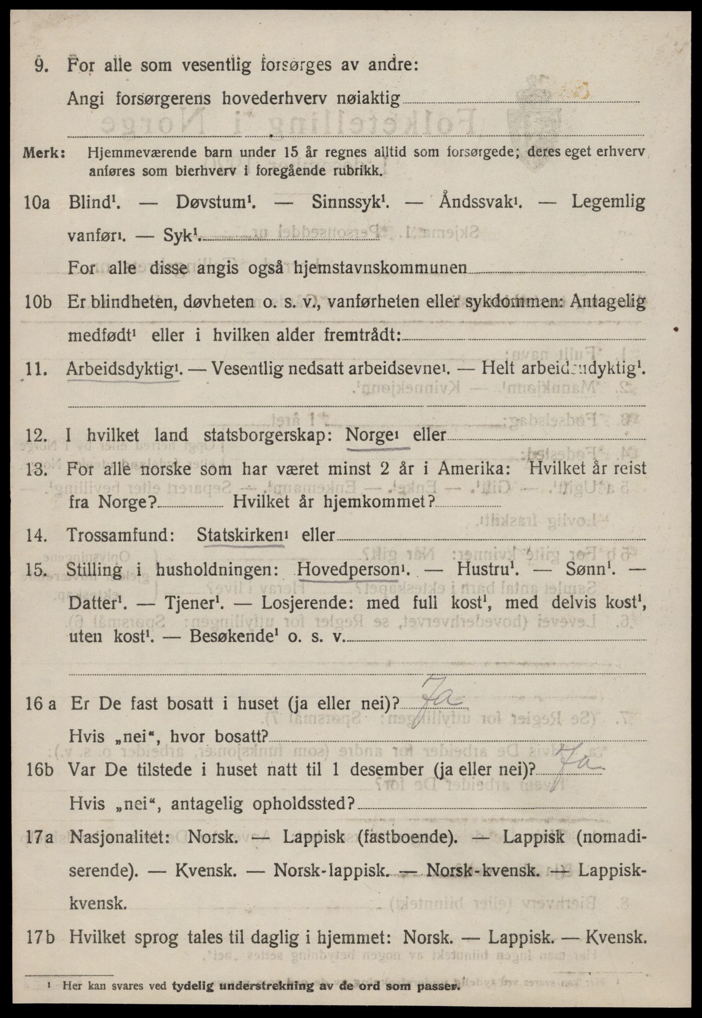 SAT, 1920 census for Meldal, 1920, p. 5898