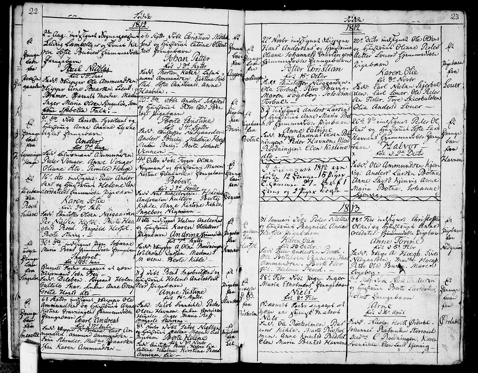 Hvaler prestekontor Kirkebøker, AV/SAO-A-2001/F/Fa/L0004: Parish register (official) no. I 4, 1805-1816, p. 22-23