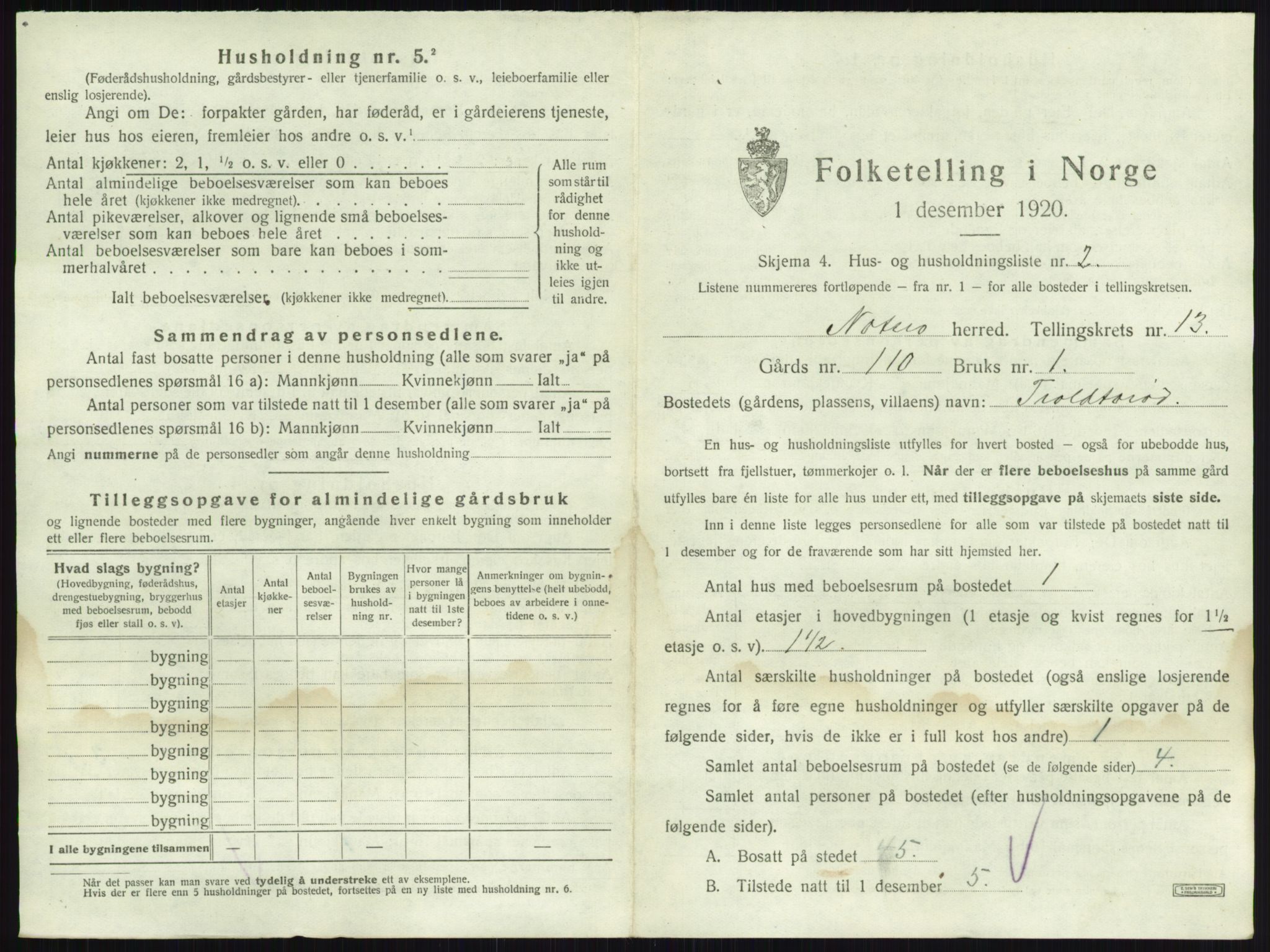 SAKO, 1920 census for Nøtterøy, 1920, p. 2560