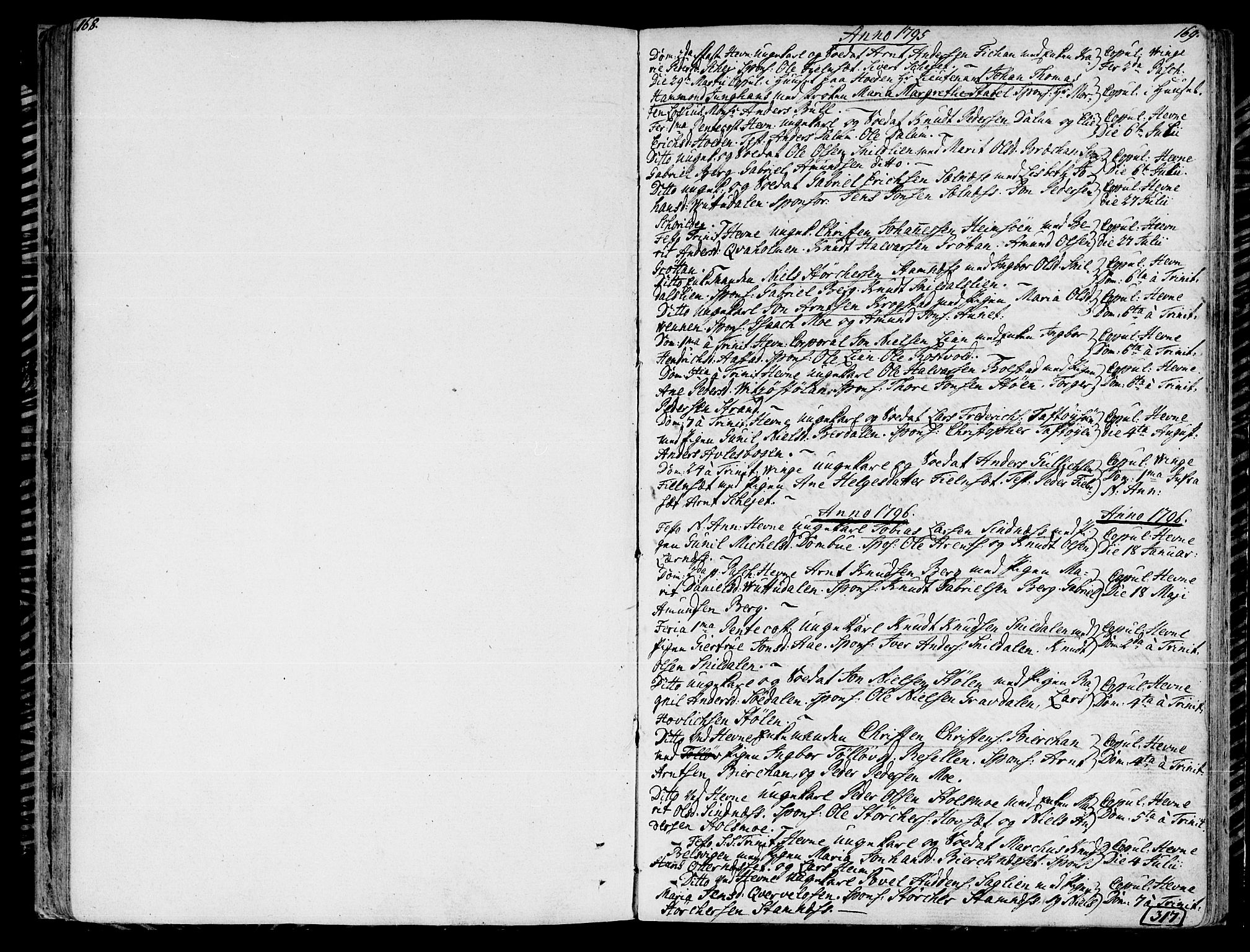 Ministerialprotokoller, klokkerbøker og fødselsregistre - Sør-Trøndelag, SAT/A-1456/630/L0490: Parish register (official) no. 630A03, 1795-1818, p. 168-169