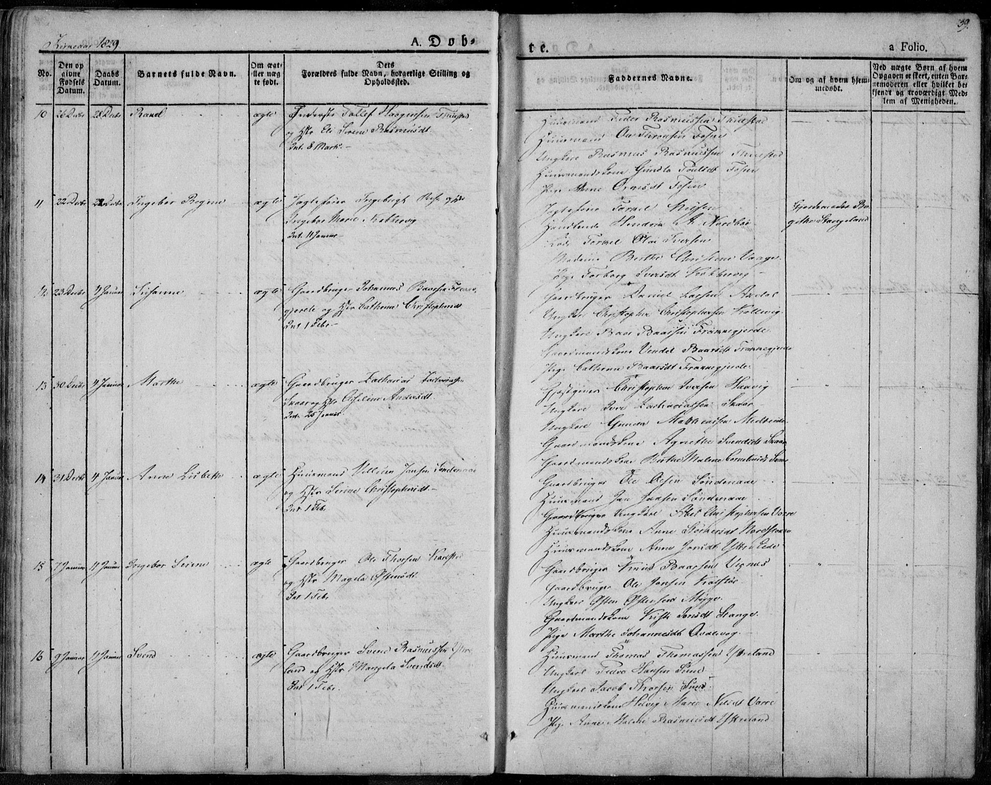 Avaldsnes sokneprestkontor, SAST/A -101851/H/Ha/Haa/L0005: Parish register (official) no. A 5.1, 1825-1841, p. 39