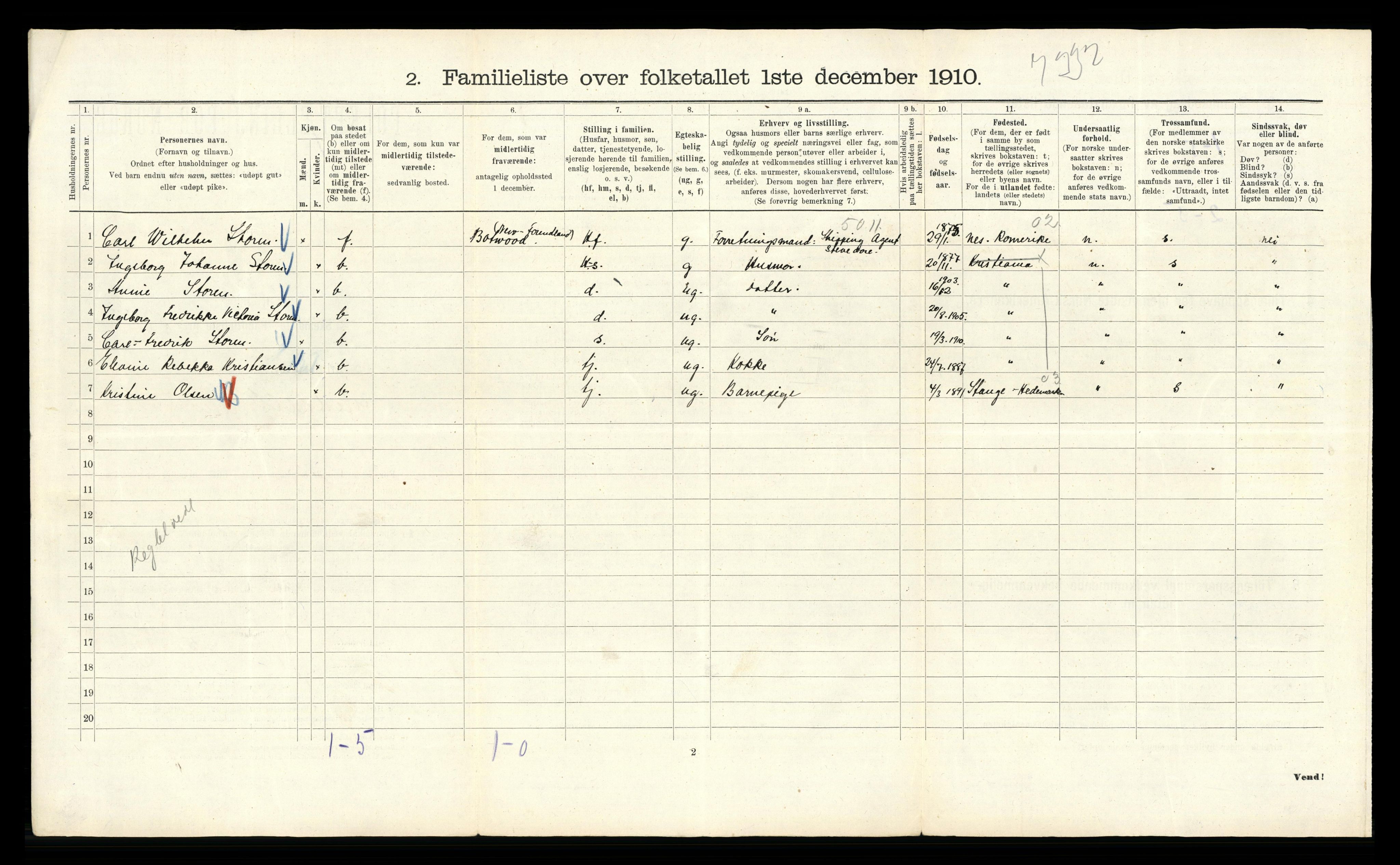 RA, 1910 census for Kristiania, 1910, p. 63914