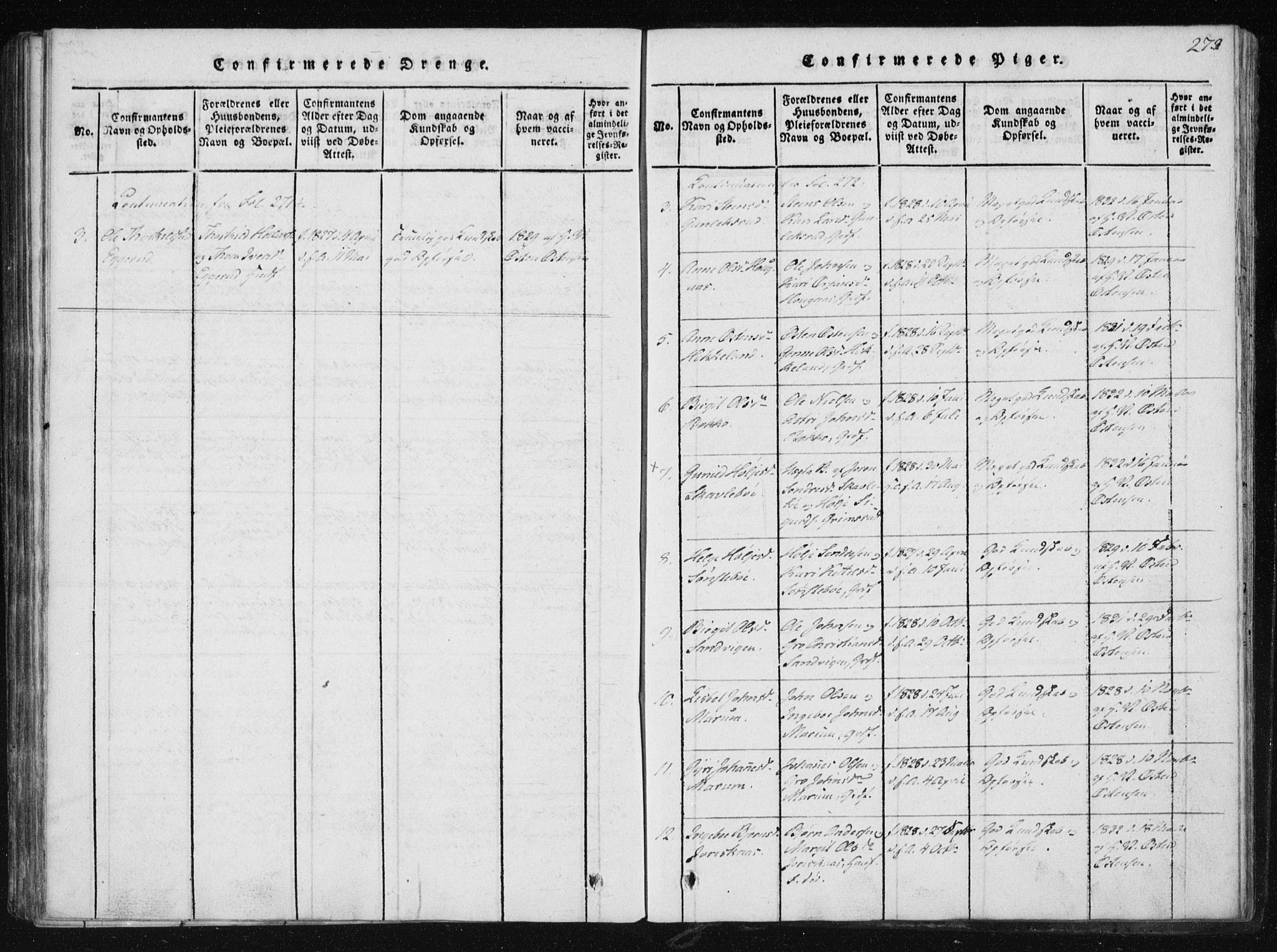 Tinn kirkebøker, AV/SAKO-A-308/F/Fb/L0001: Parish register (official) no. II 1, 1815-1843, p. 273