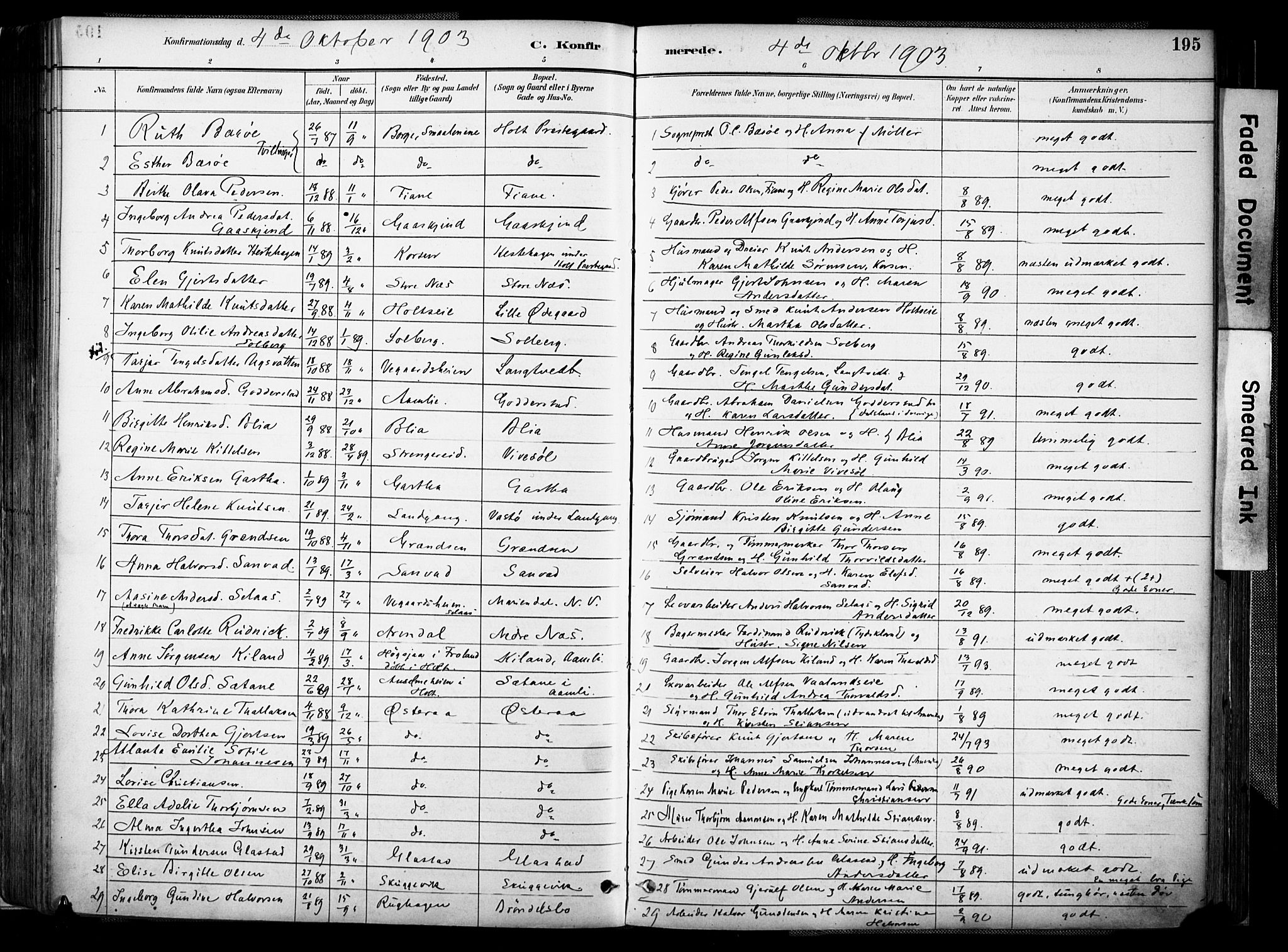 Holt sokneprestkontor, AV/SAK-1111-0021/F/Fa/L0012: Parish register (official) no. A 12, 1885-1907, p. 195