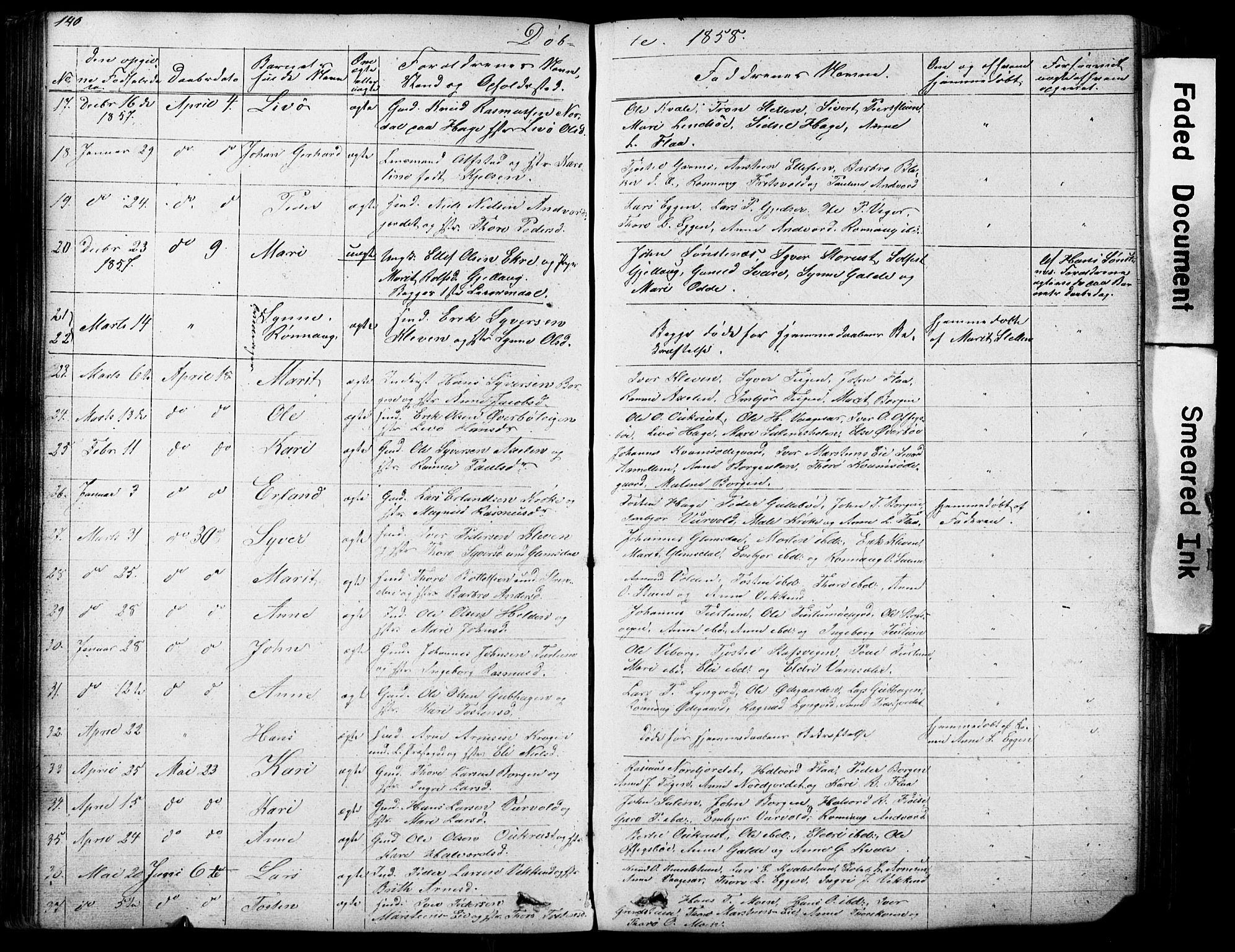 Lom prestekontor, AV/SAH-PREST-070/L/L0012: Parish register (copy) no. 12, 1845-1873, p. 140-141