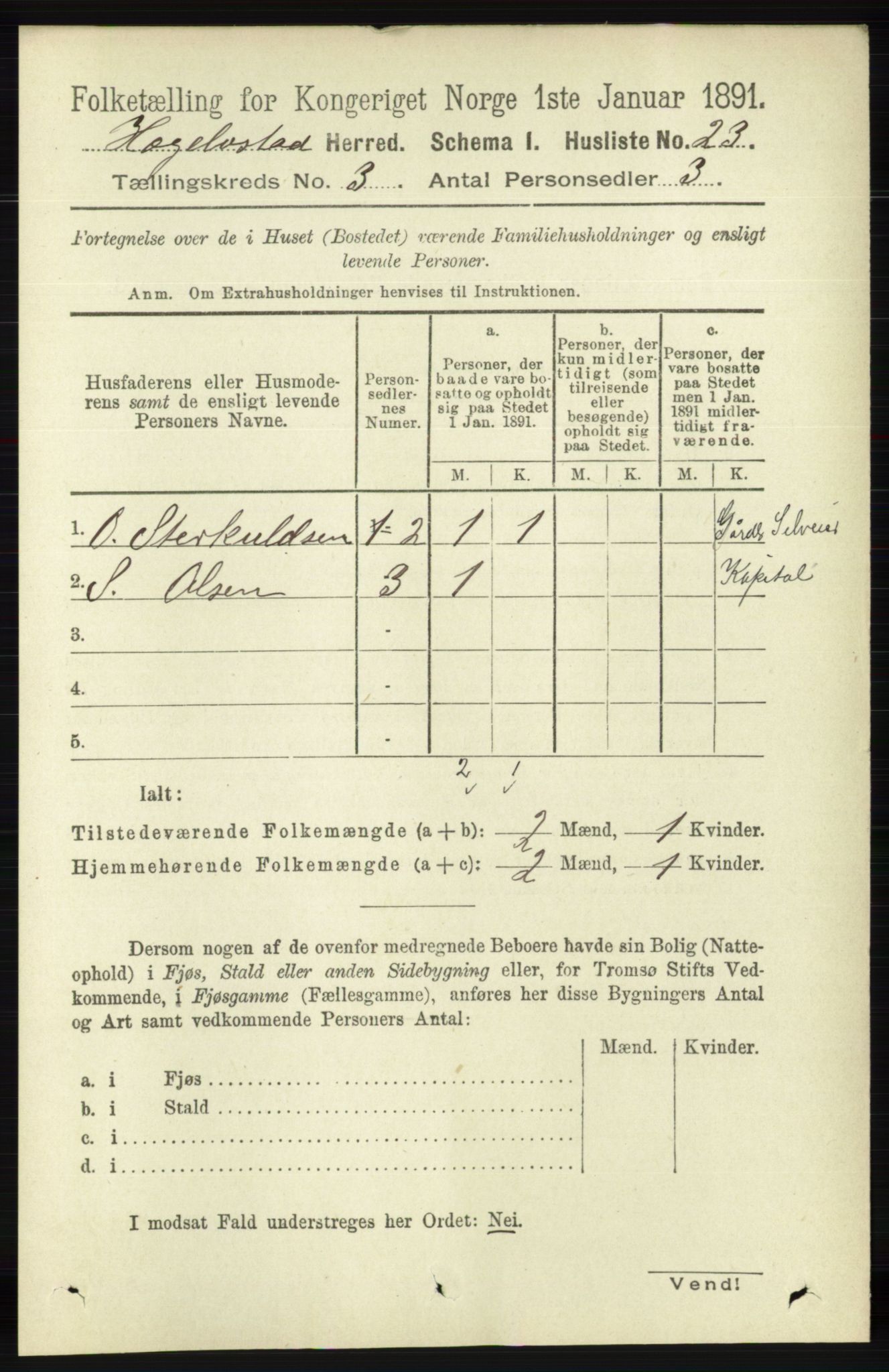 RA, 1891 census for 1034 Hægebostad, 1891, p. 840