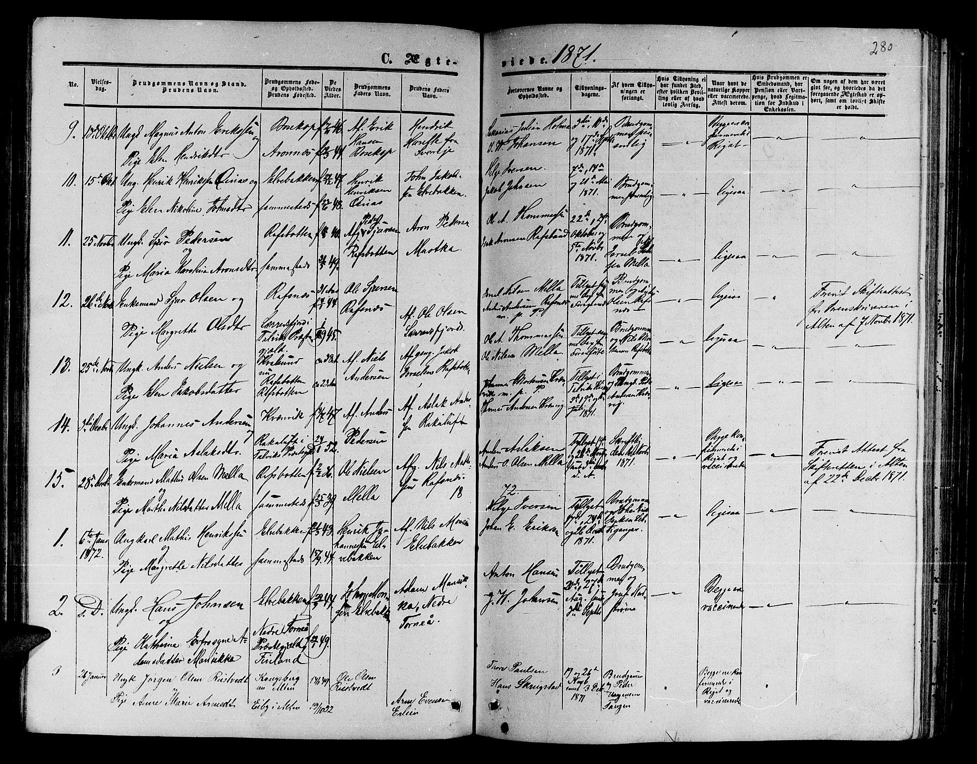 Alta sokneprestkontor, SATØ/S-1338/H/Hb/L0001.klokk: Parish register (copy) no. 1, 1858-1878, p. 279-280