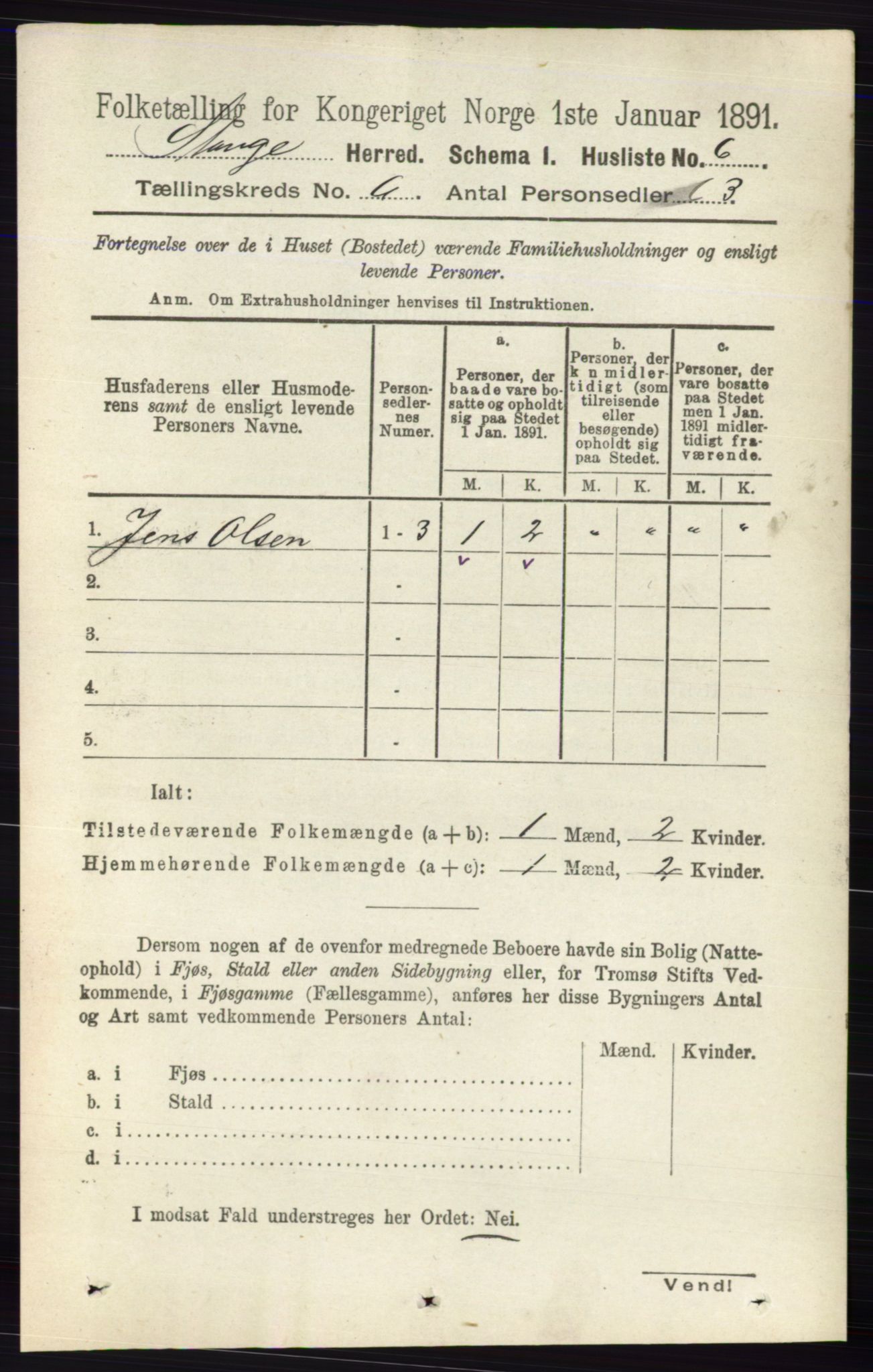 RA, 1891 census for 0417 Stange, 1891, p. 3828