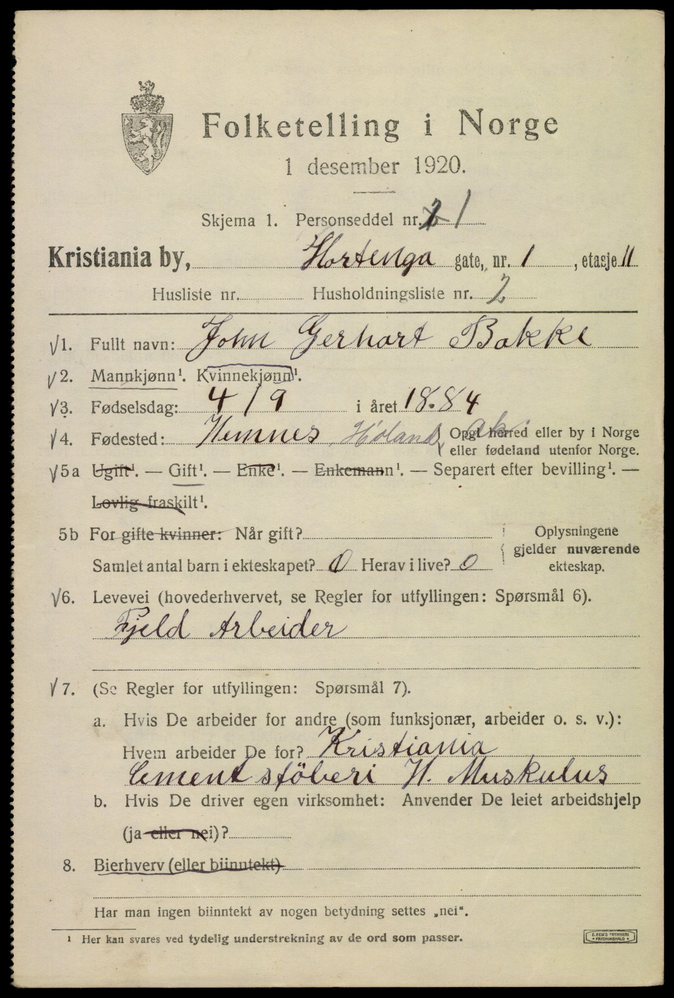 SAO, 1920 census for Kristiania, 1920, p. 298941