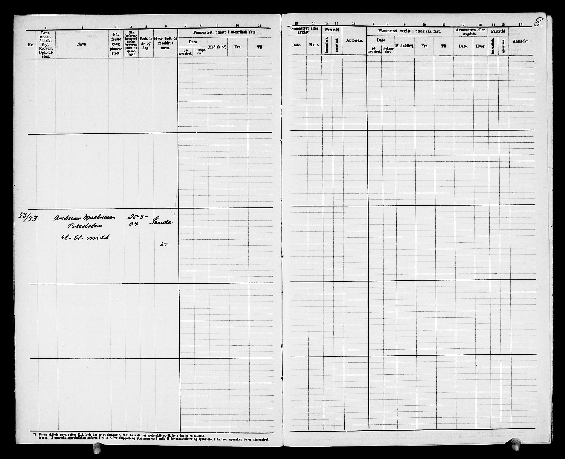 Drammen innrulleringsdistrikt, SAKO/A-781/F/Fd/L0006: Midlertidige patenter, 1930-1947, p. 9