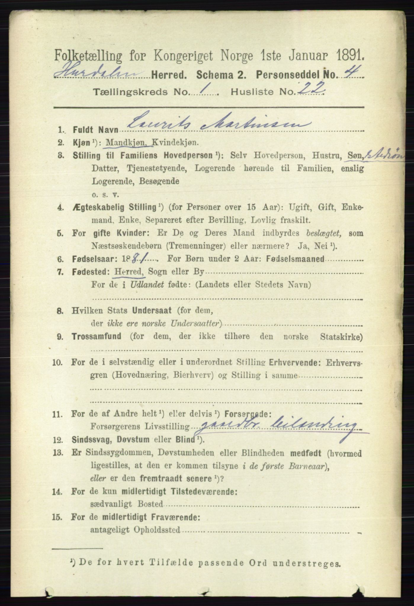 RA, 1891 census for 0239 Hurdal, 1891, p. 214