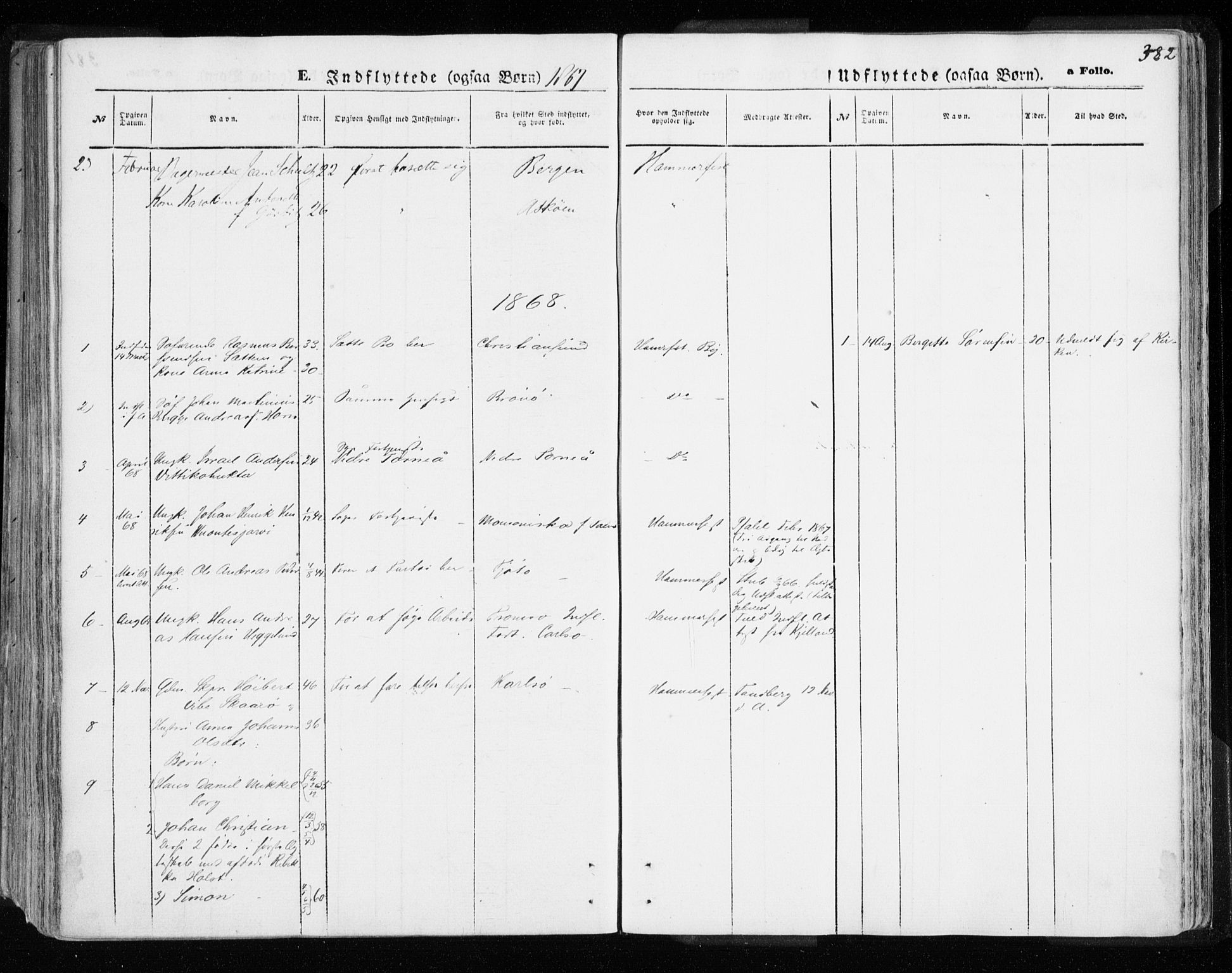 Hammerfest sokneprestkontor, SATØ/S-1347/H/Ha/L0005.kirke: Parish register (official) no. 5, 1857-1869, p. 382