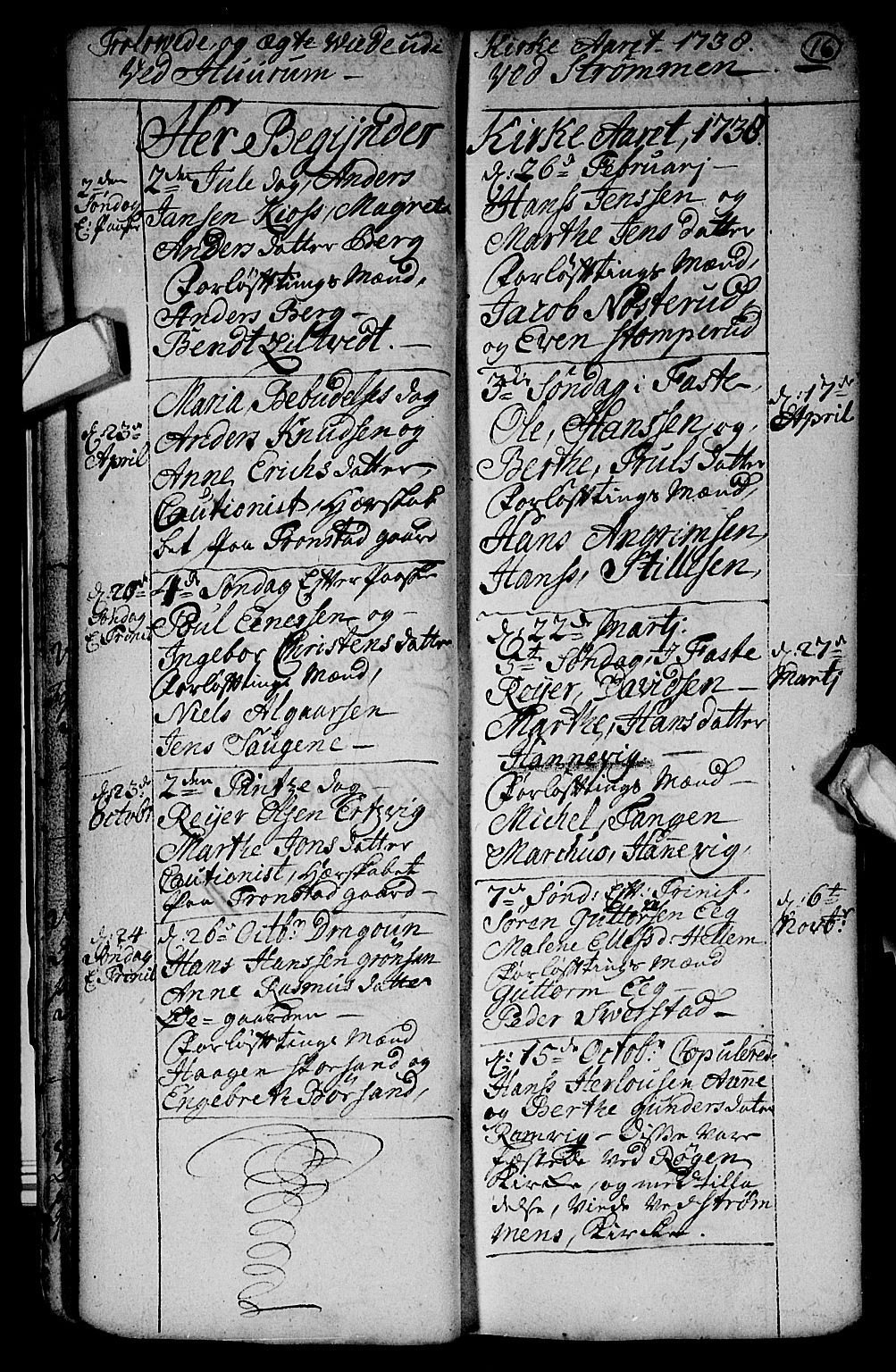 Hurum kirkebøker, SAKO/A-229/F/Fa/L0003: Parish register (official) no. 3, 1733-1757, p. 16