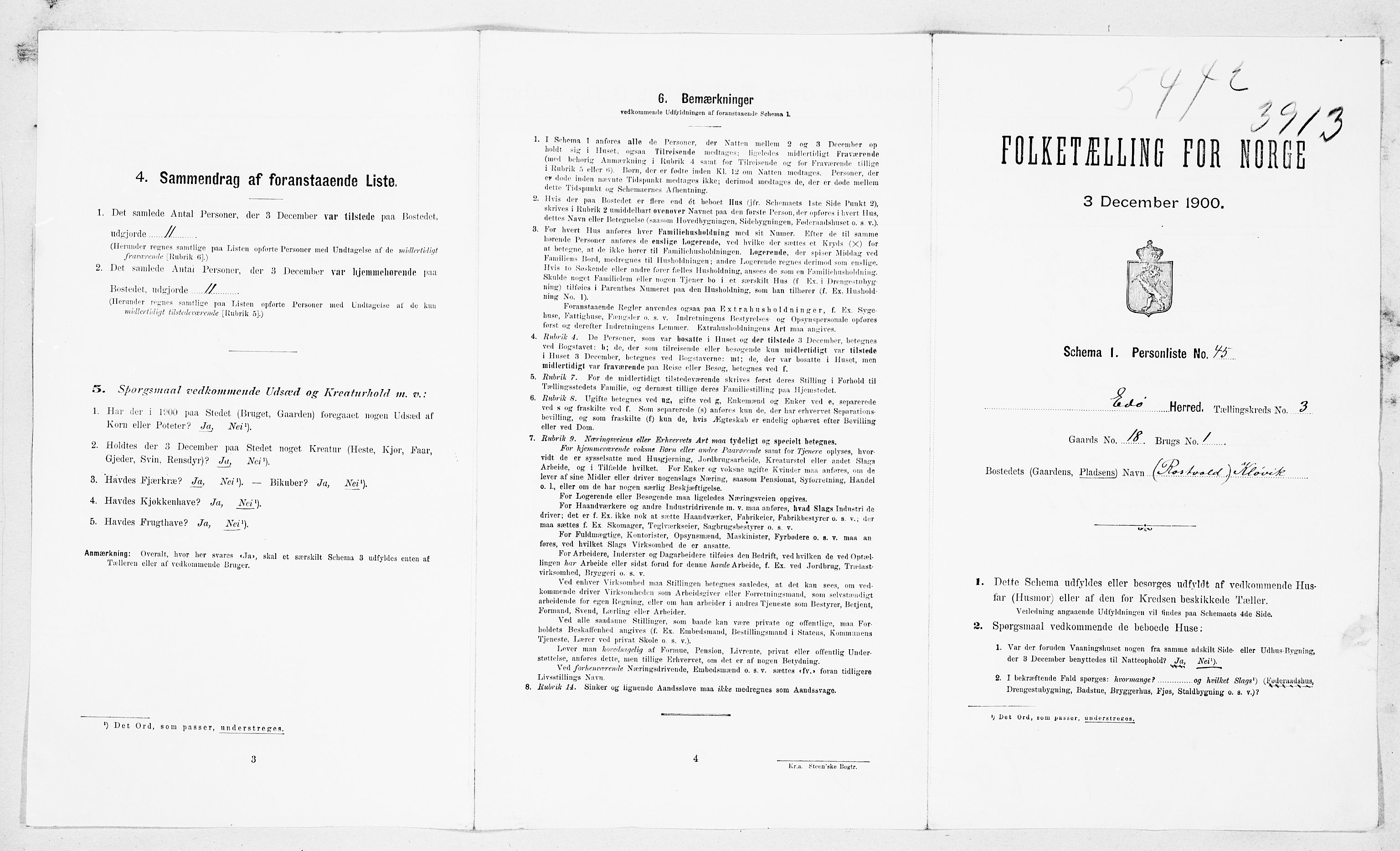 SAT, 1900 census for Edøy, 1900, p. 38