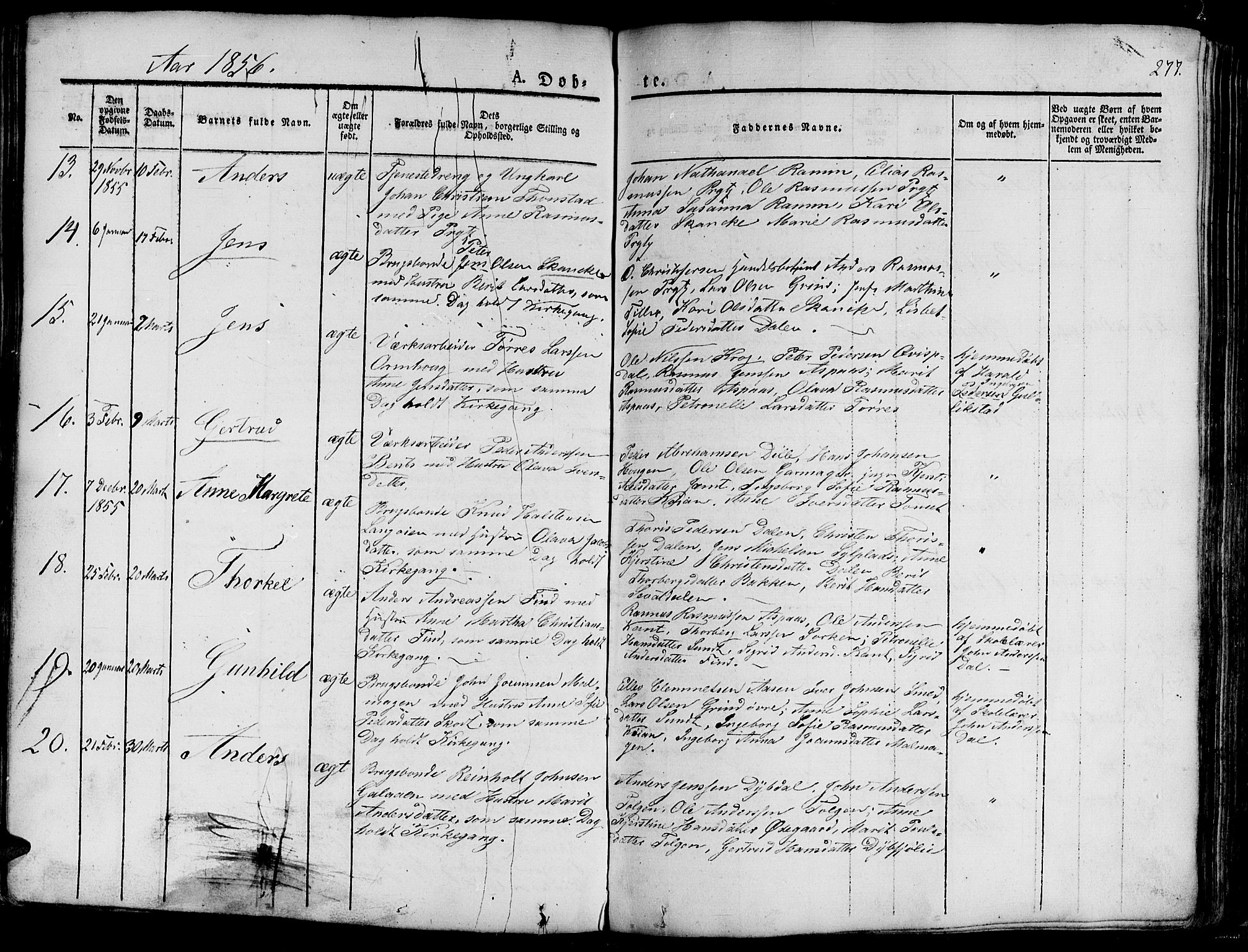 Ministerialprotokoller, klokkerbøker og fødselsregistre - Sør-Trøndelag, SAT/A-1456/681/L0938: Parish register (copy) no. 681C02, 1829-1879, p. 277