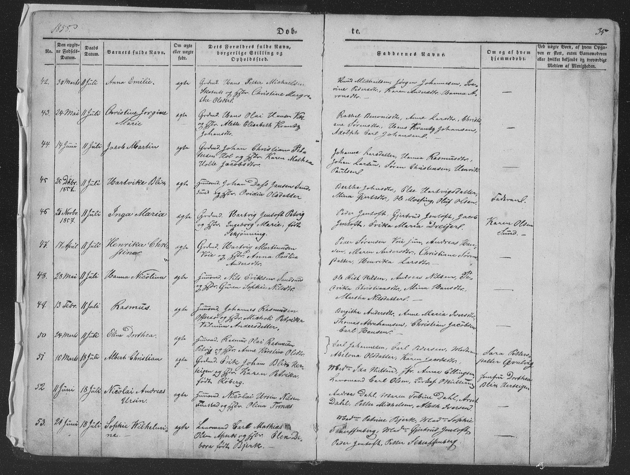 Ministerialprotokoller, klokkerbøker og fødselsregistre - Nordland, SAT/A-1459/881/L1165: Parish register (copy) no. 881C02, 1854-1876, p. 35