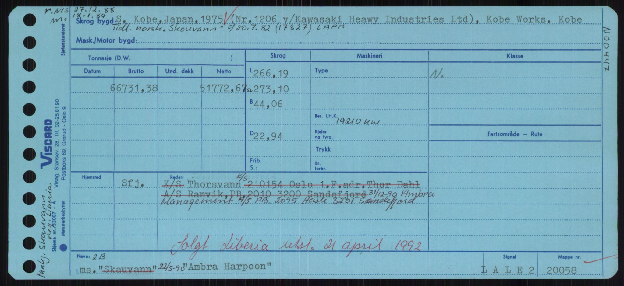 Sjøfartsdirektoratet med forløpere, Skipsmålingen, RA/S-1627/H/Hd/L0001: Fartøy, A-Anv, p. 465