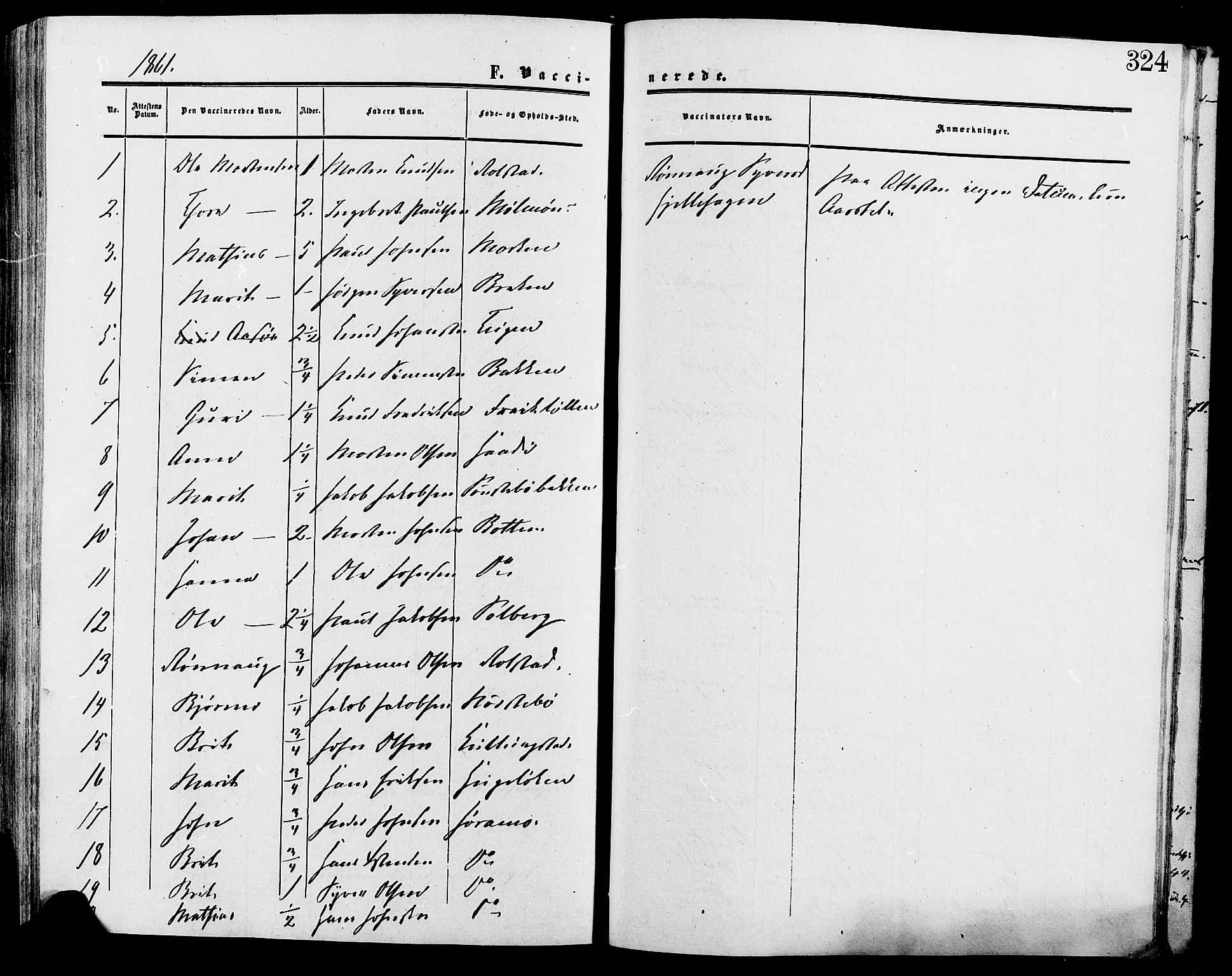 Lesja prestekontor, SAH/PREST-068/H/Ha/Haa/L0009: Parish register (official) no. 9, 1854-1889, p. 324
