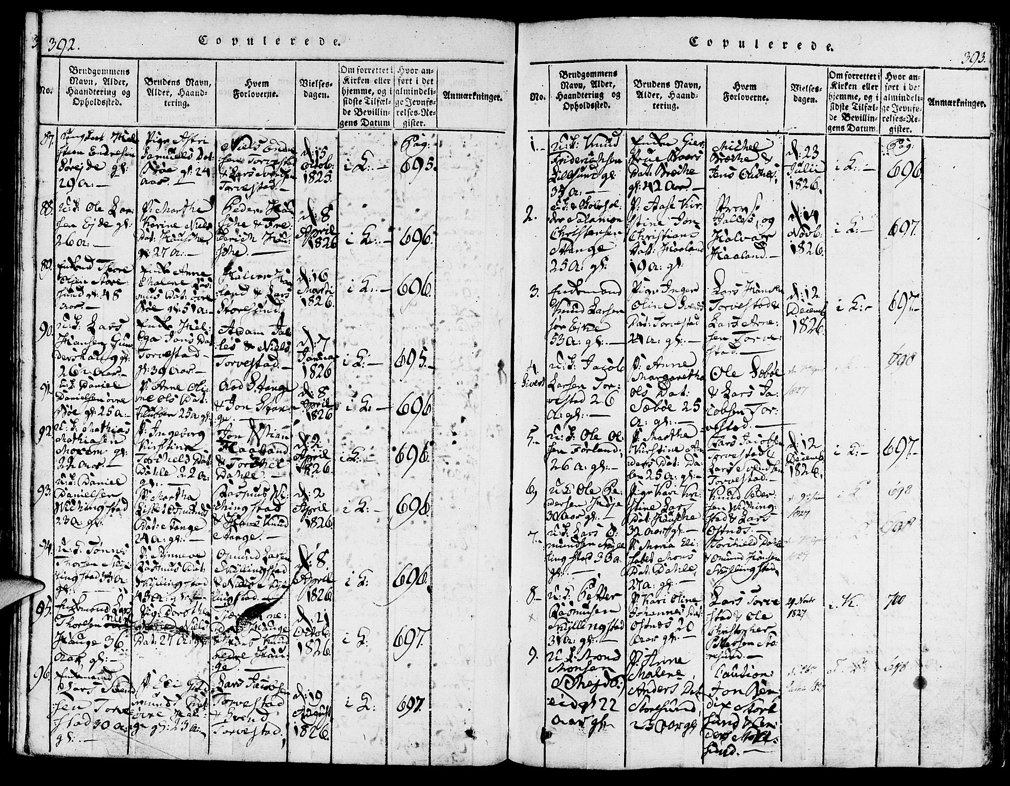 Torvastad sokneprestkontor, AV/SAST-A -101857/H/Ha/Haa/L0004: Parish register (official) no. A 3 /1, 1817-1836, p. 392-393