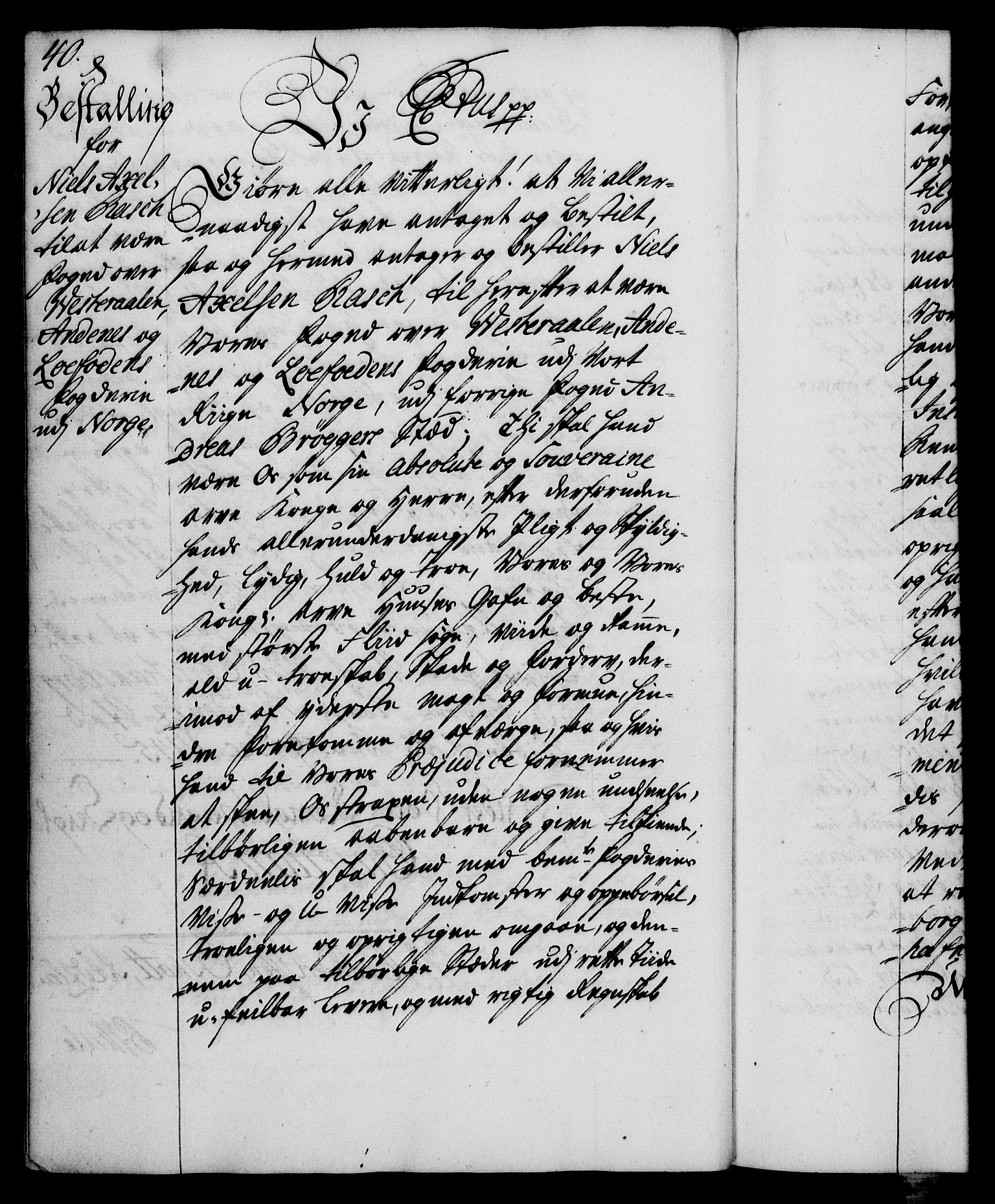 Rentekammeret, Kammerkanselliet, RA/EA-3111/G/Gg/Gge/L0003: Norsk bestallingsprotokoll med register (merket RK 53.27), 1745-1761, p. 40