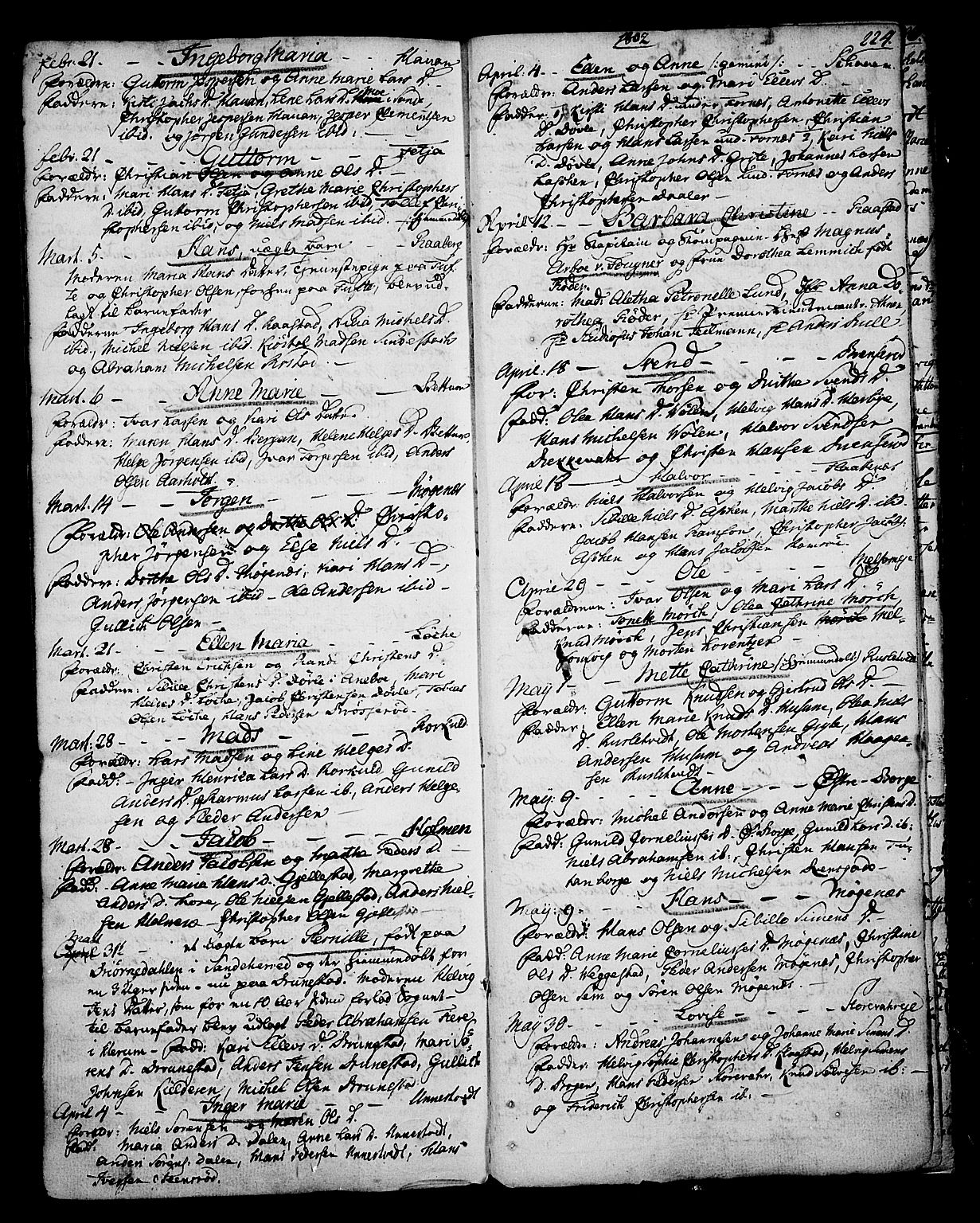 Stokke kirkebøker, AV/SAKO-A-320/F/Fa/L0003: Parish register (official) no. I 3, 1771-1803, p. 224