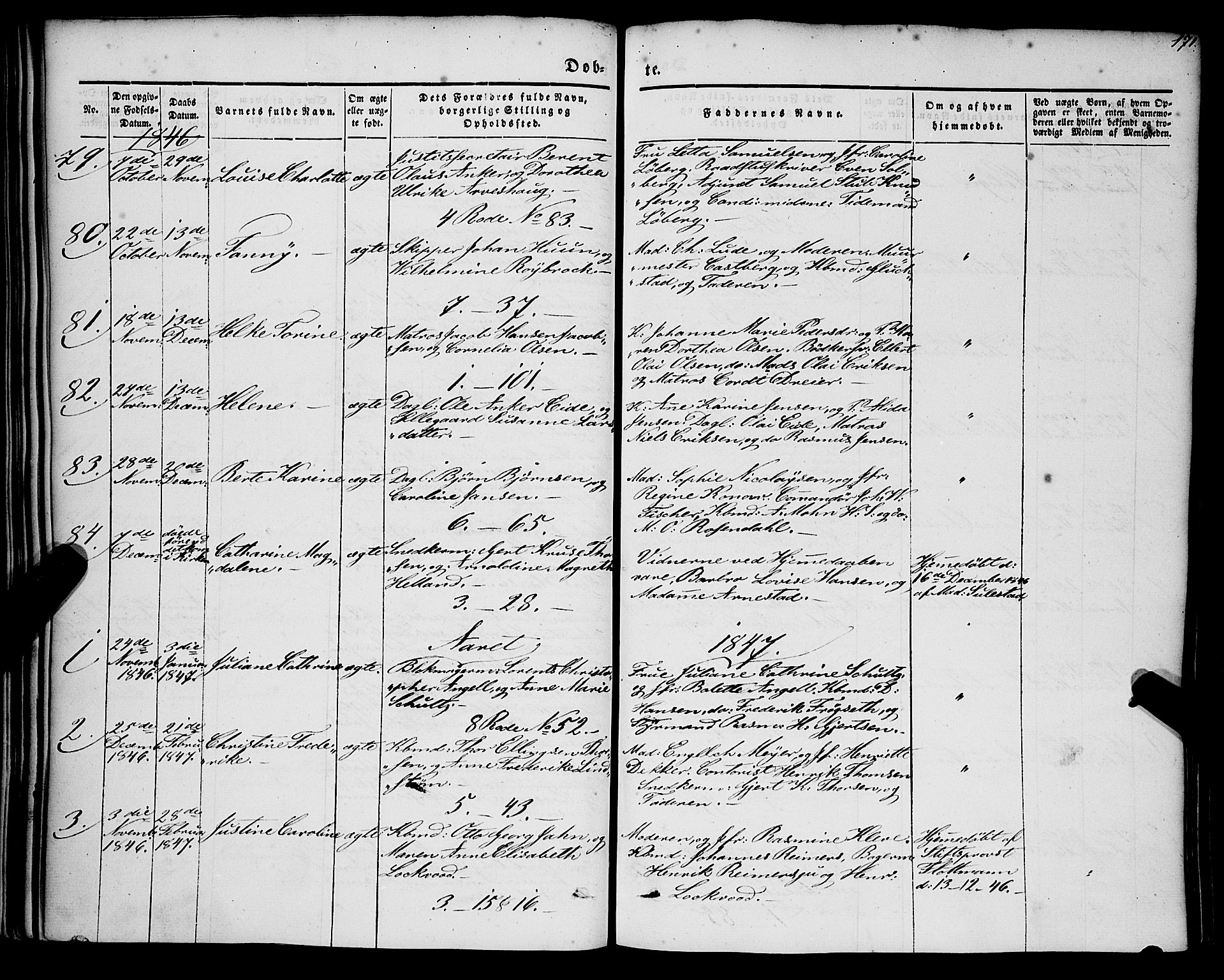 Nykirken Sokneprestembete, AV/SAB-A-77101/H/Haa/L0014: Parish register (official) no. B 1, 1844-1858, p. 171