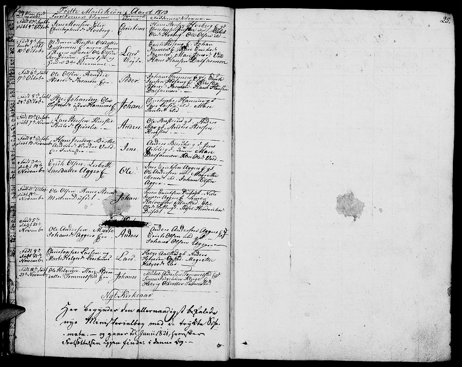 Vang prestekontor, Hedmark, AV/SAH-PREST-008/H/Ha/Haa/L0006: Parish register (official) no. 6 /1, 1809-1827, p. 24-25