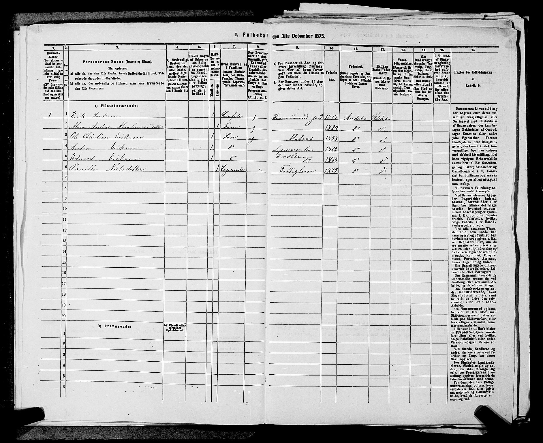 SAKO, 1875 census for 0719P Andebu, 1875, p. 434