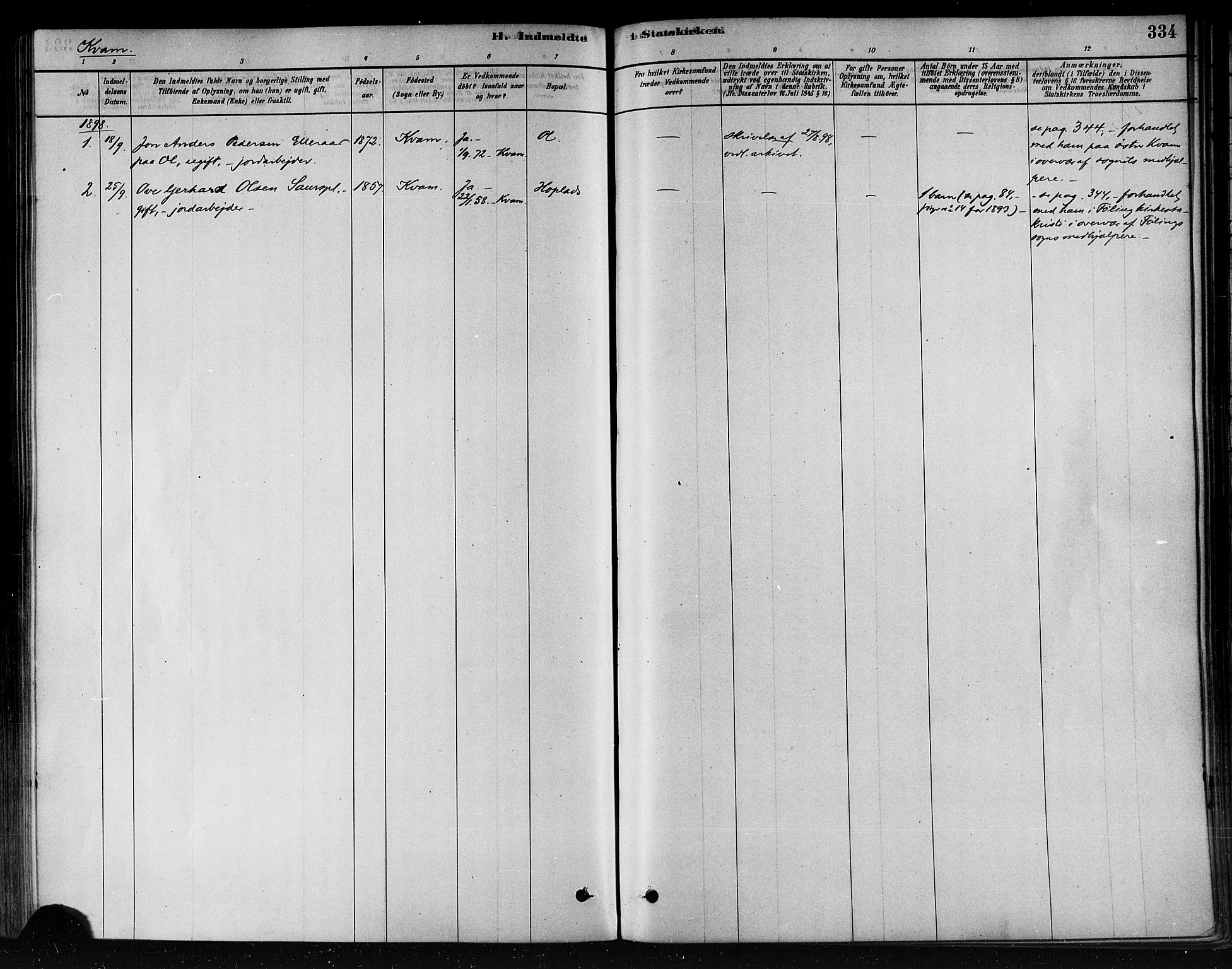 Ministerialprotokoller, klokkerbøker og fødselsregistre - Nord-Trøndelag, SAT/A-1458/746/L0449: Parish register (official) no. 746A07 /2, 1878-1899, p. 334