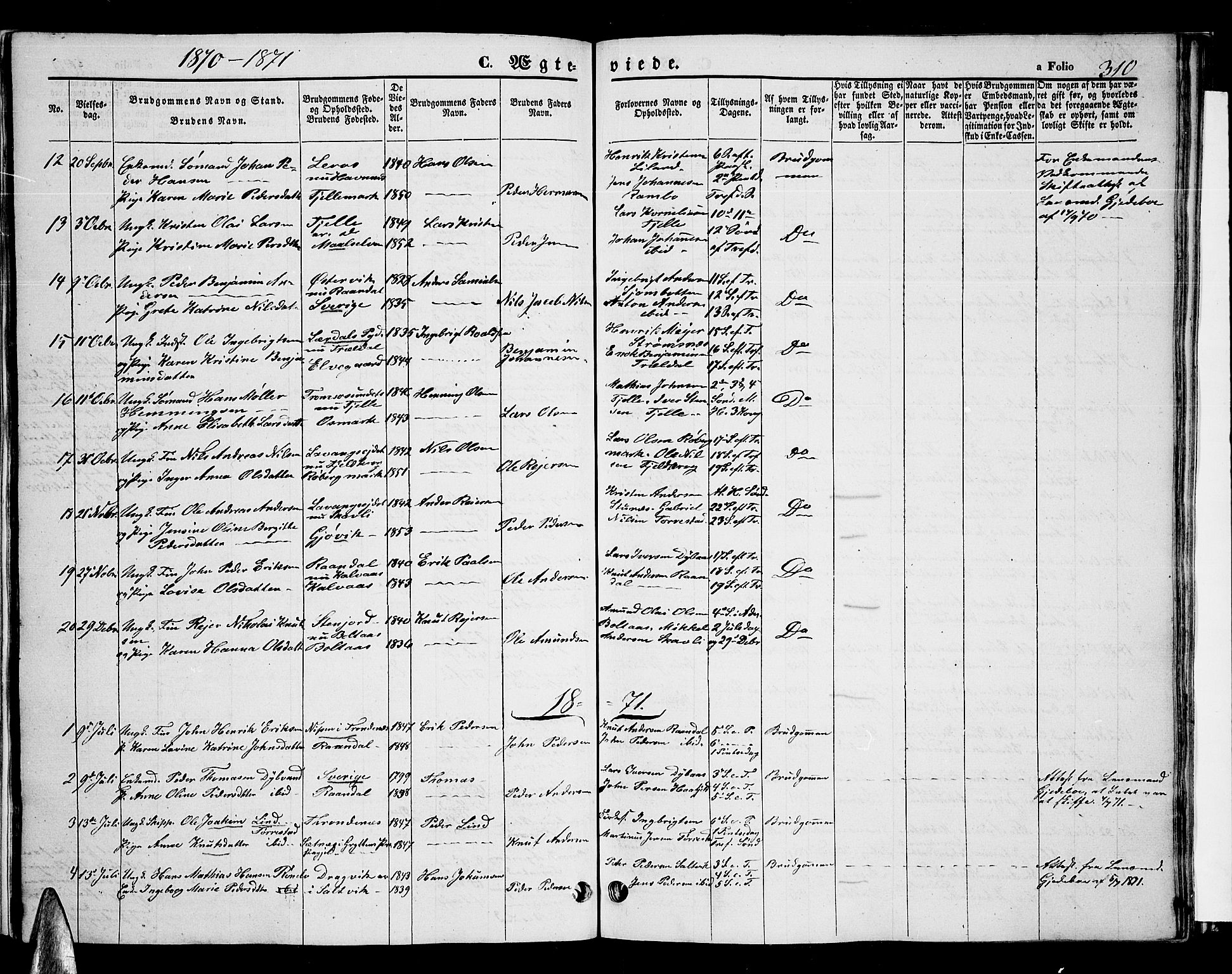 Ministerialprotokoller, klokkerbøker og fødselsregistre - Nordland, AV/SAT-A-1459/863/L0912: Parish register (copy) no. 863C02, 1858-1876, p. 310