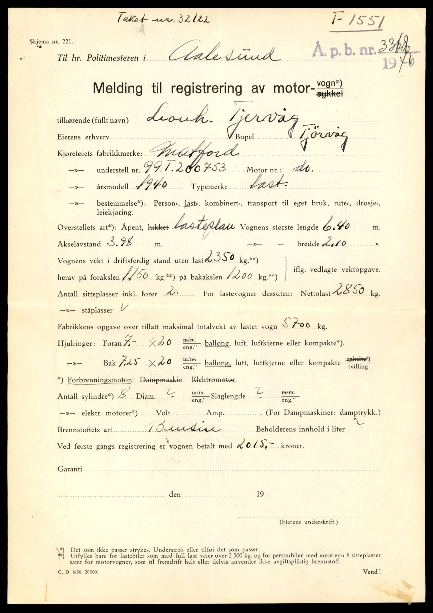 Møre og Romsdal vegkontor - Ålesund trafikkstasjon, AV/SAT-A-4099/F/Fe/L0032: Registreringskort for kjøretøy T 11997 - T 12149, 1927-1998, p. 1665