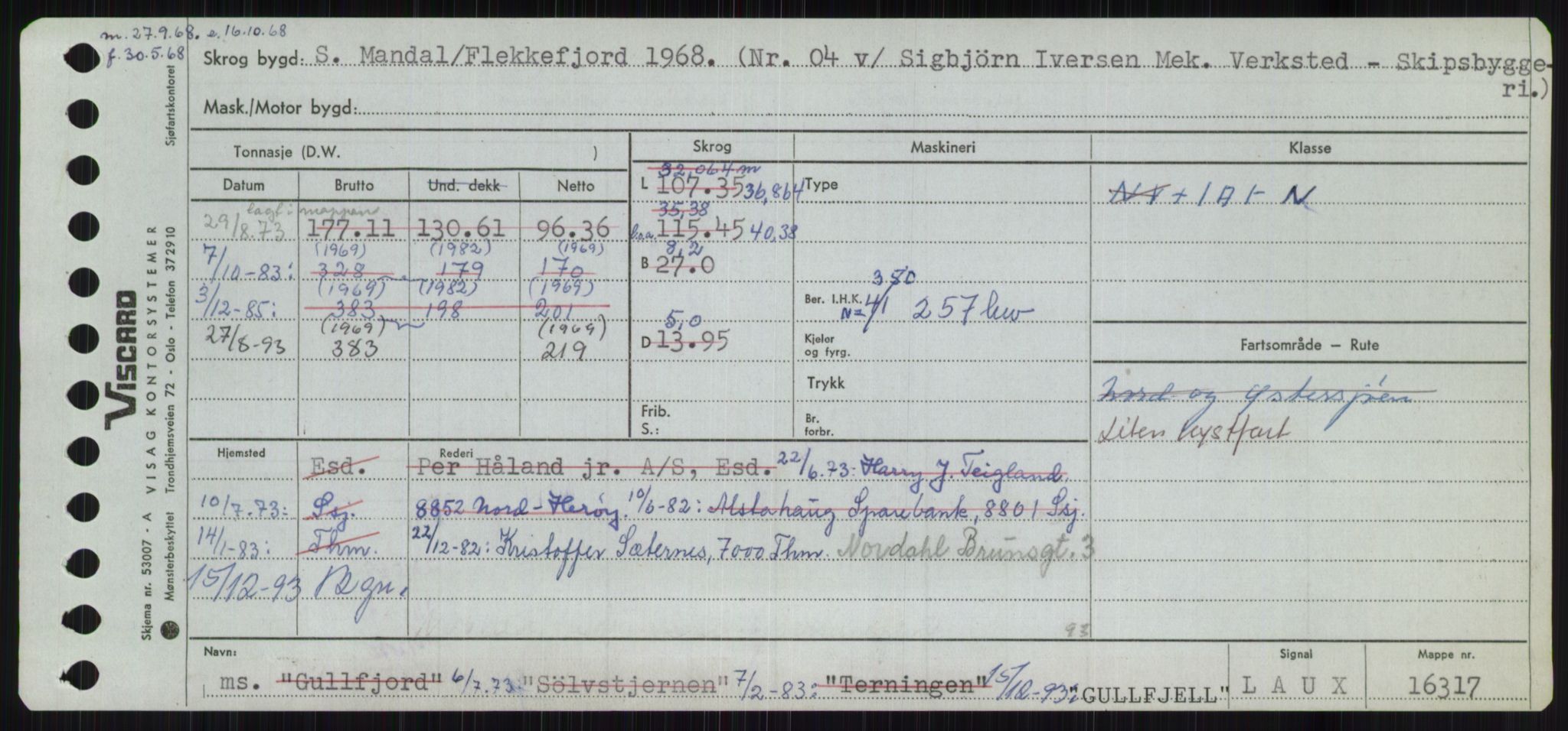 Sjøfartsdirektoratet med forløpere, Skipsmålingen, RA/S-1627/H/Ha/L0002/0002: Fartøy, Eik-Hill / Fartøy, G-Hill, p. 321