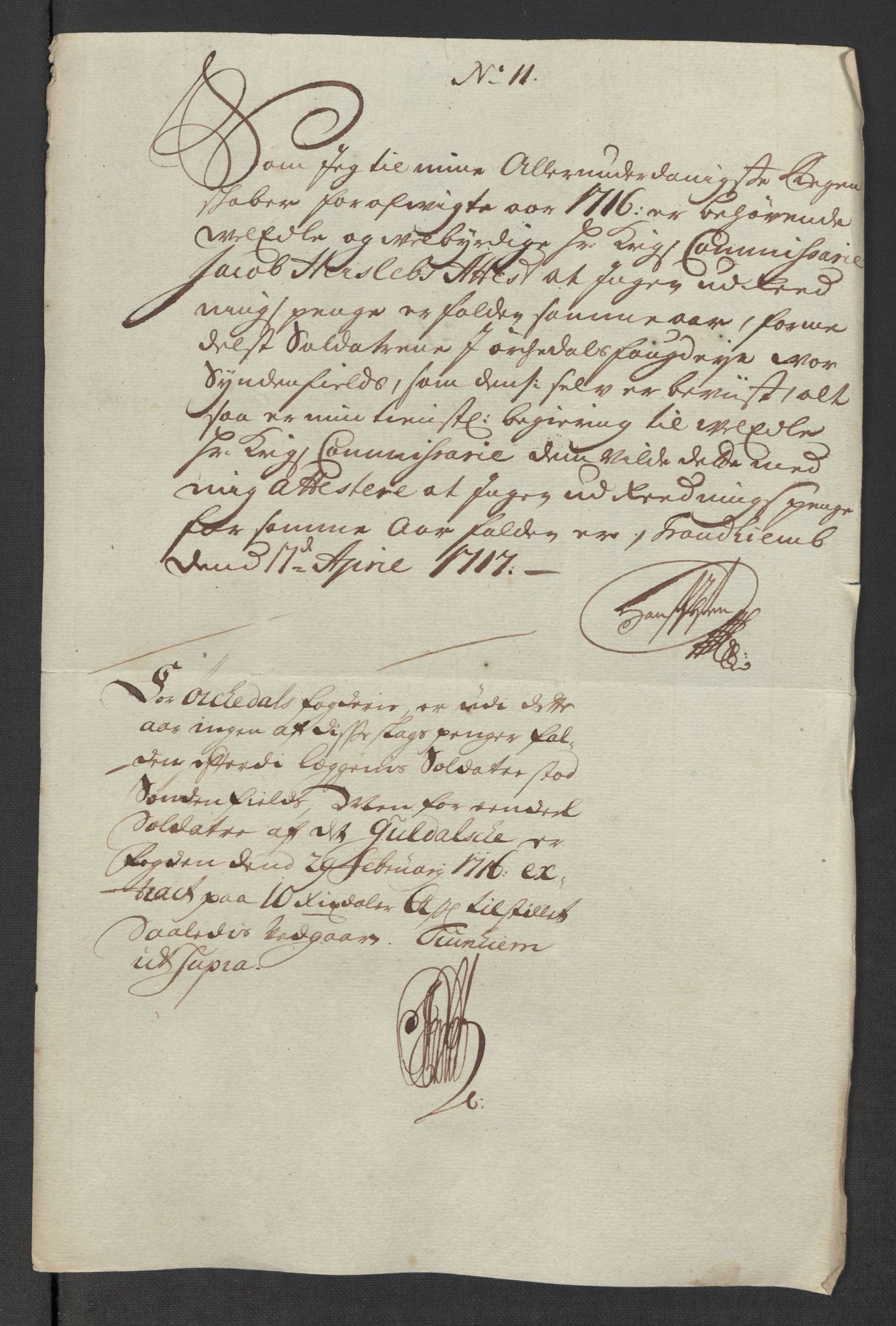 Rentekammeret inntil 1814, Reviderte regnskaper, Fogderegnskap, AV/RA-EA-4092/R60/L3967: Fogderegnskap Orkdal og Gauldal, 1716, p. 157