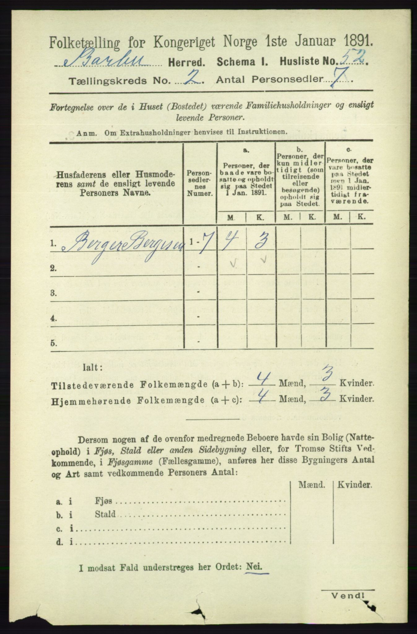 RA, 1891 census for 0990 Barbu, 1891, p. 894