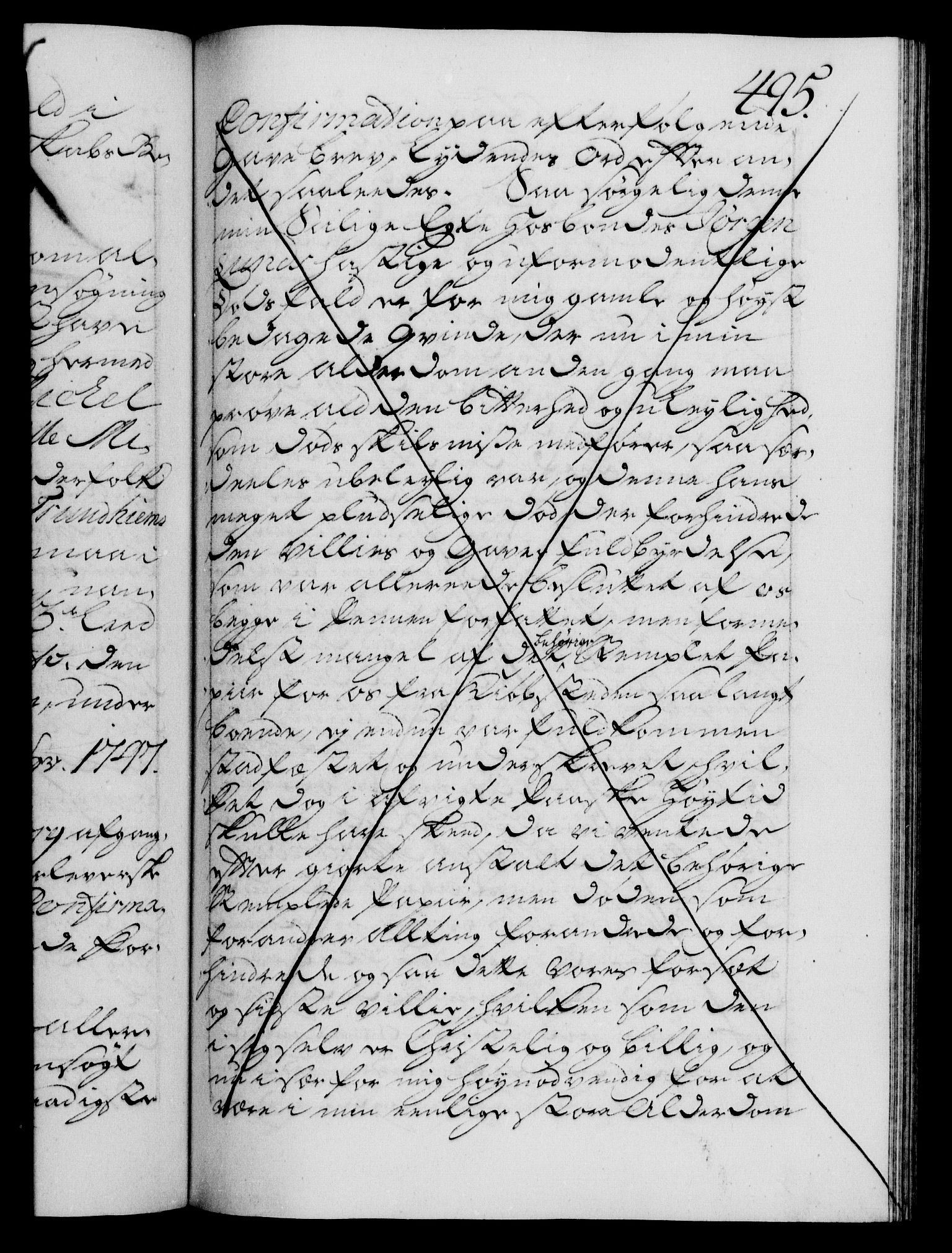 Danske Kanselli 1572-1799, AV/RA-EA-3023/F/Fc/Fca/Fcaa/L0035: Norske registre, 1746-1748, p. 495a