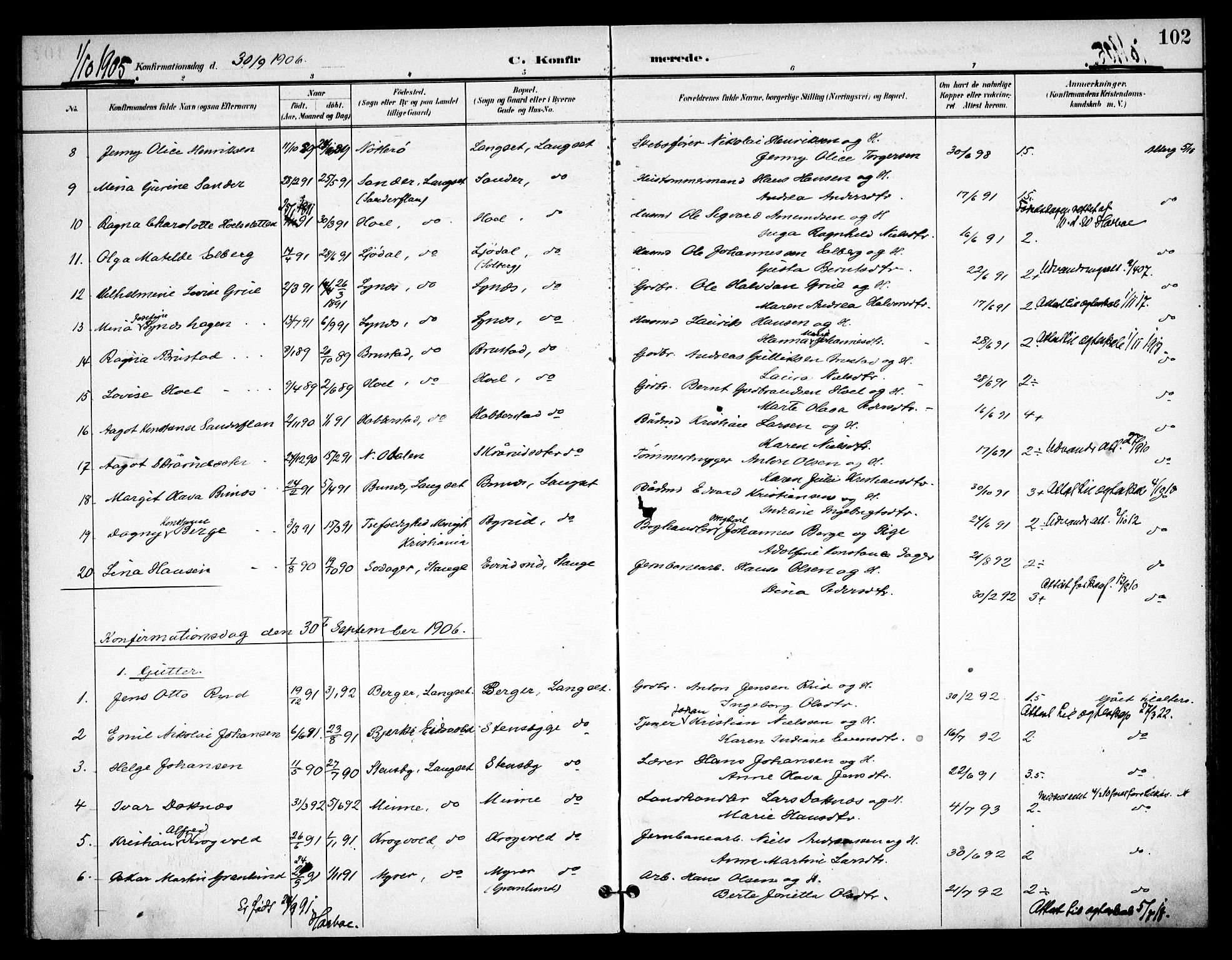 Eidsvoll prestekontor Kirkebøker, SAO/A-10888/F/Fb/L0002: Parish register (official) no. II 2, 1897-1907, p. 102