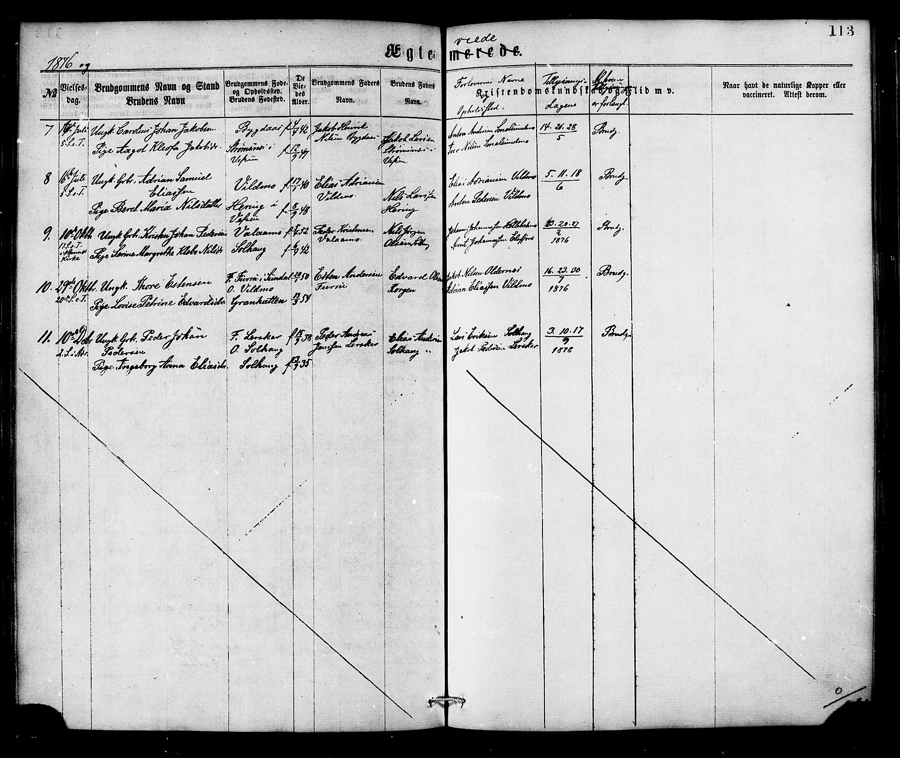 Ministerialprotokoller, klokkerbøker og fødselsregistre - Nordland, AV/SAT-A-1459/826/L0378: Parish register (official) no. 826A01, 1865-1878, p. 113