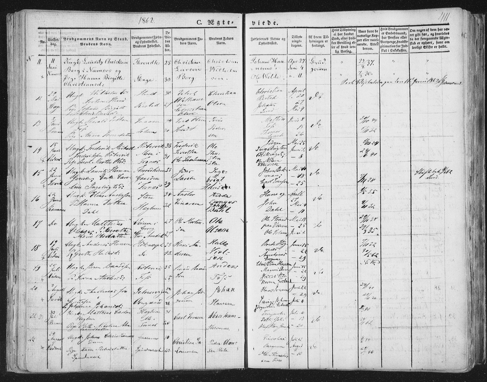 Ministerialprotokoller, klokkerbøker og fødselsregistre - Nord-Trøndelag, SAT/A-1458/764/L0552: Parish register (official) no. 764A07b, 1824-1865, p. 411