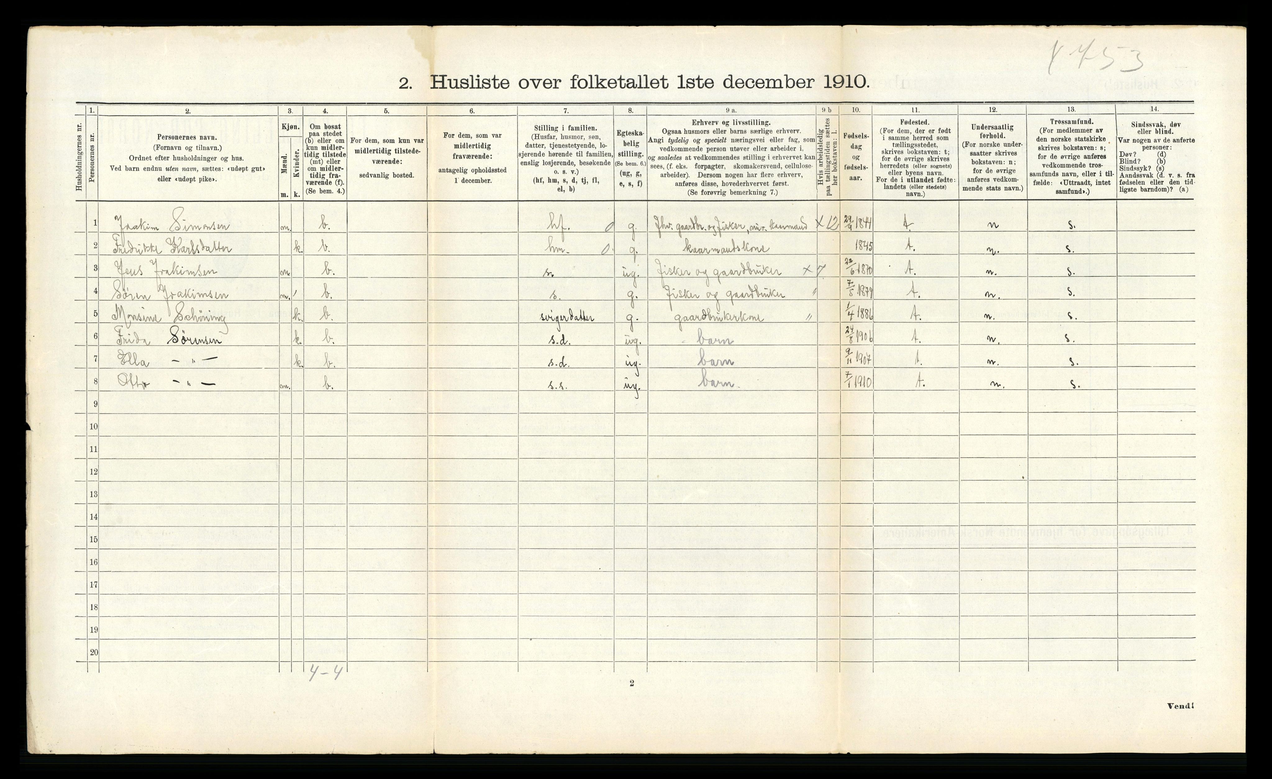 RA, 1910 census for Borge, 1910, p. 358