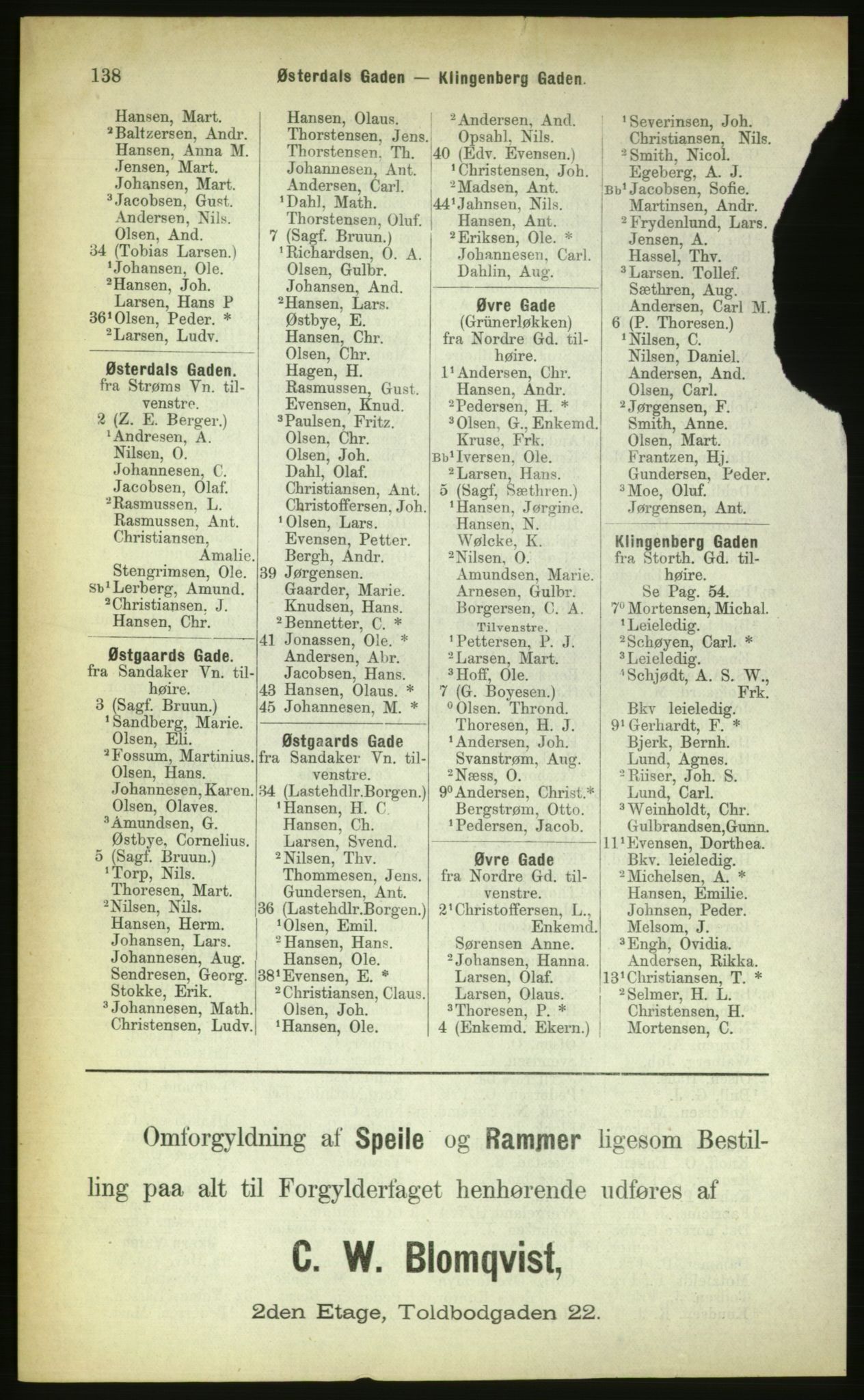 Kristiania/Oslo adressebok, PUBL/-, 1883, p. 138