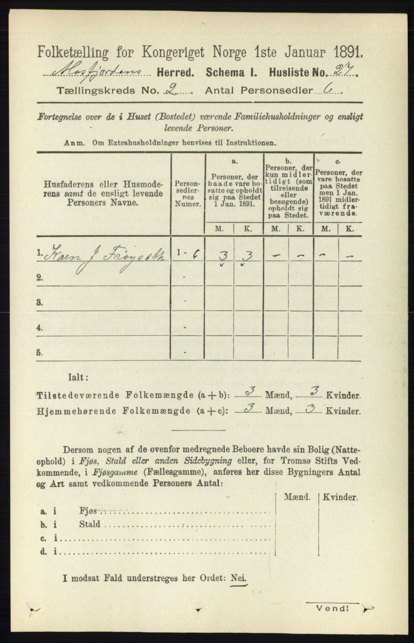 RA, 1891 census for 1266 Masfjorden, 1891, p. 169