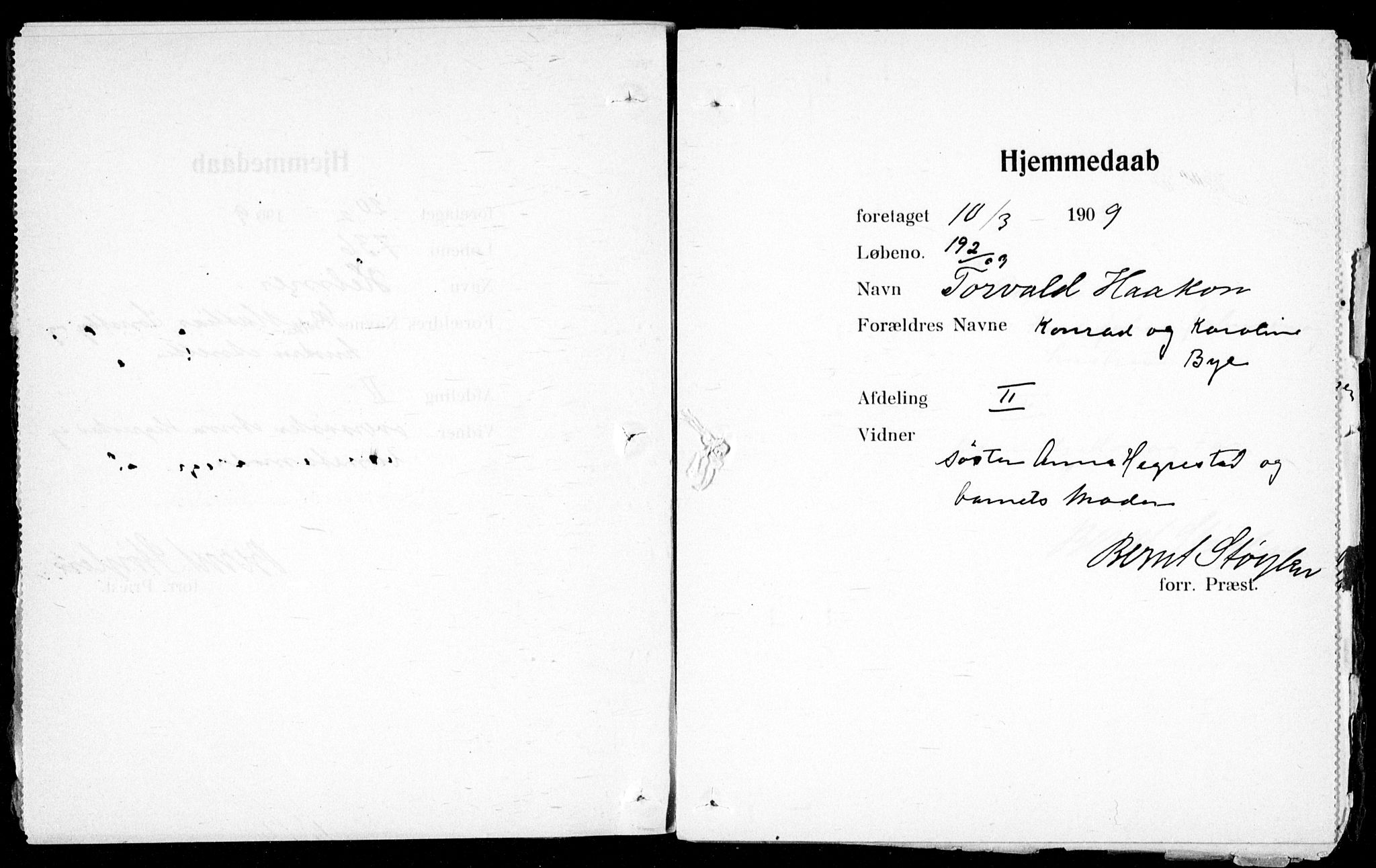 Ullevål sykehus prestekontor Kirkebøker, SAO/A-10542a/K/Ka/L0001: Baptism register no. 1, 1906-1914