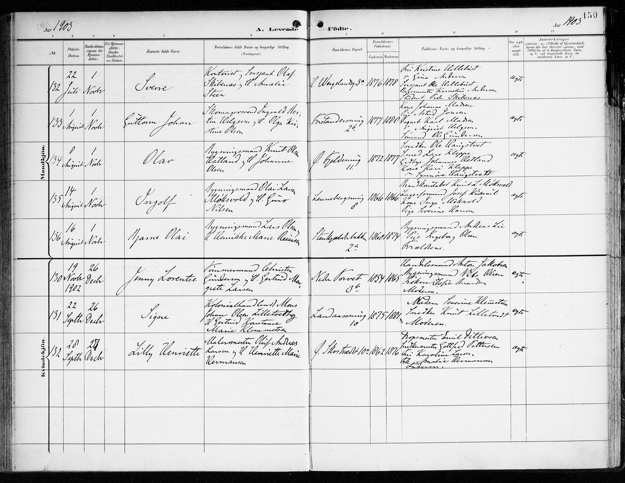Korskirken sokneprestembete, SAB/A-76101/H/Haa/L0023: Parish register (official) no. B 9, 1899-1908, p. 150