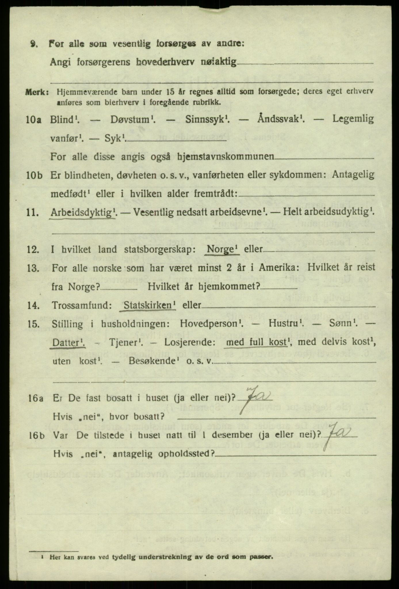 SAB, 1920 census for Hamre, 1920, p. 4842